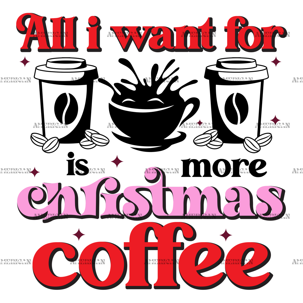 All I Want For Christmas Is More Coffee-4 DTF Transfer