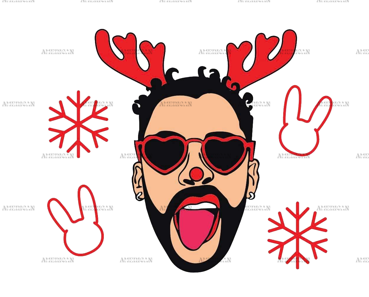 Bad Bunny Christmas-2 DTF Transfer