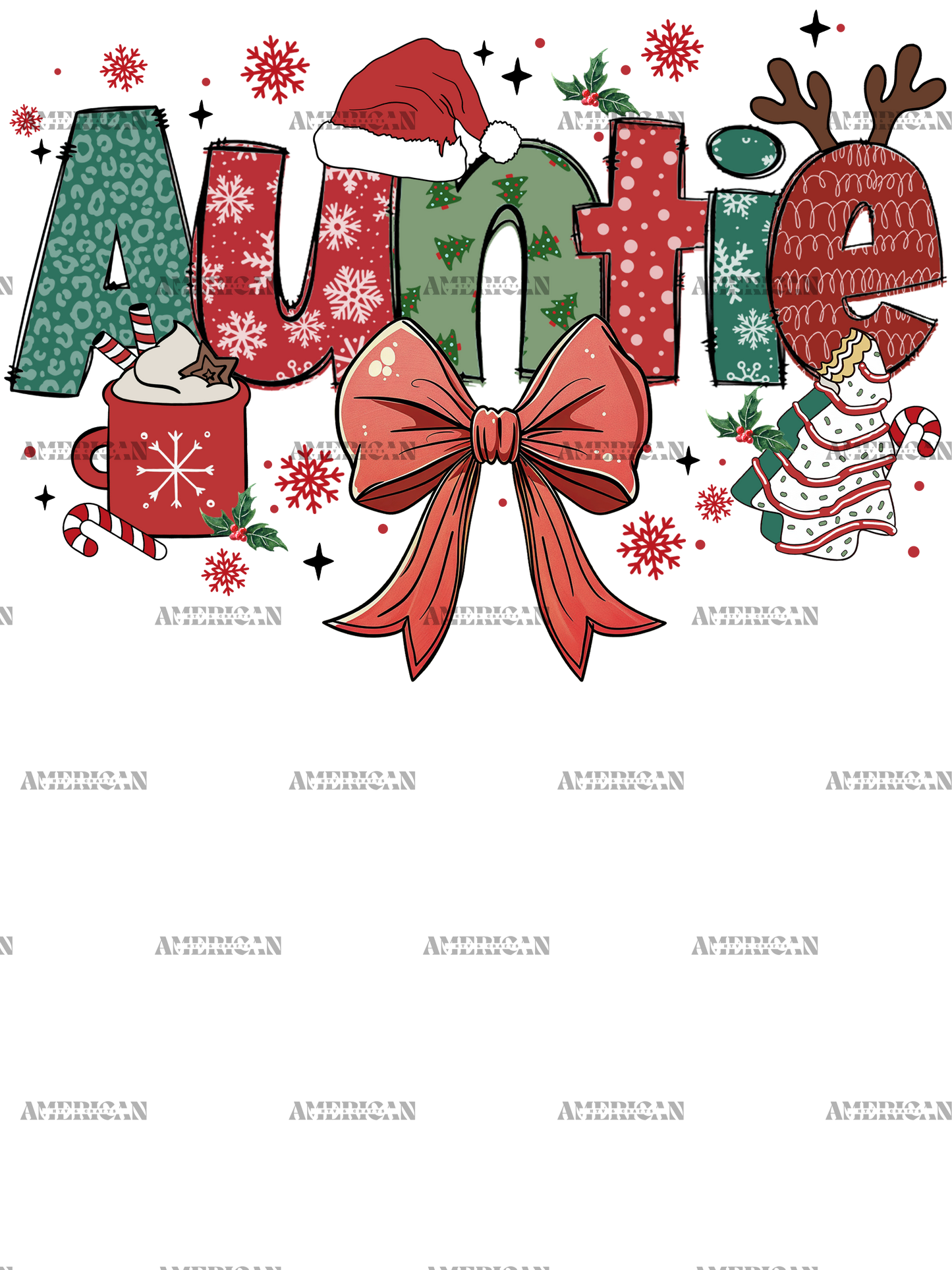 Christmas Auntie DTF Transfer