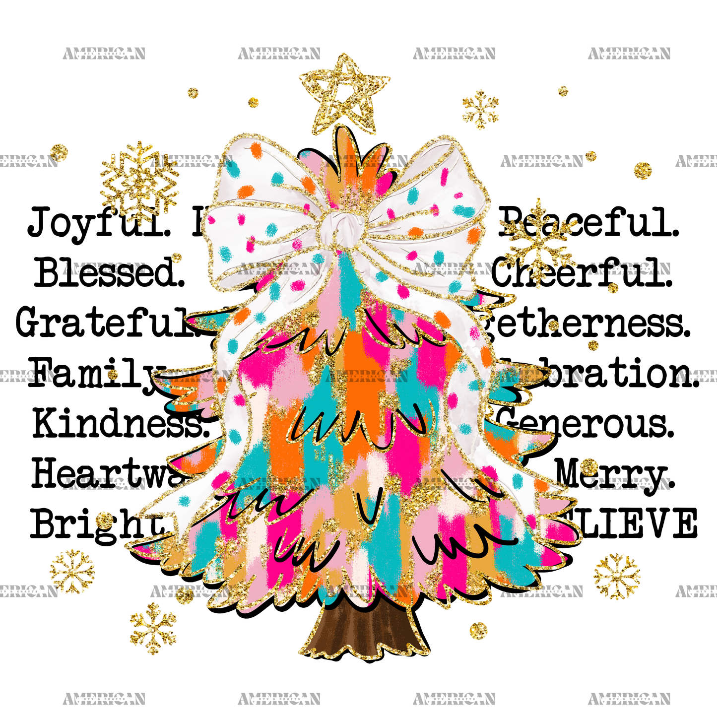 Christmas Tree-8 DTF Transfer