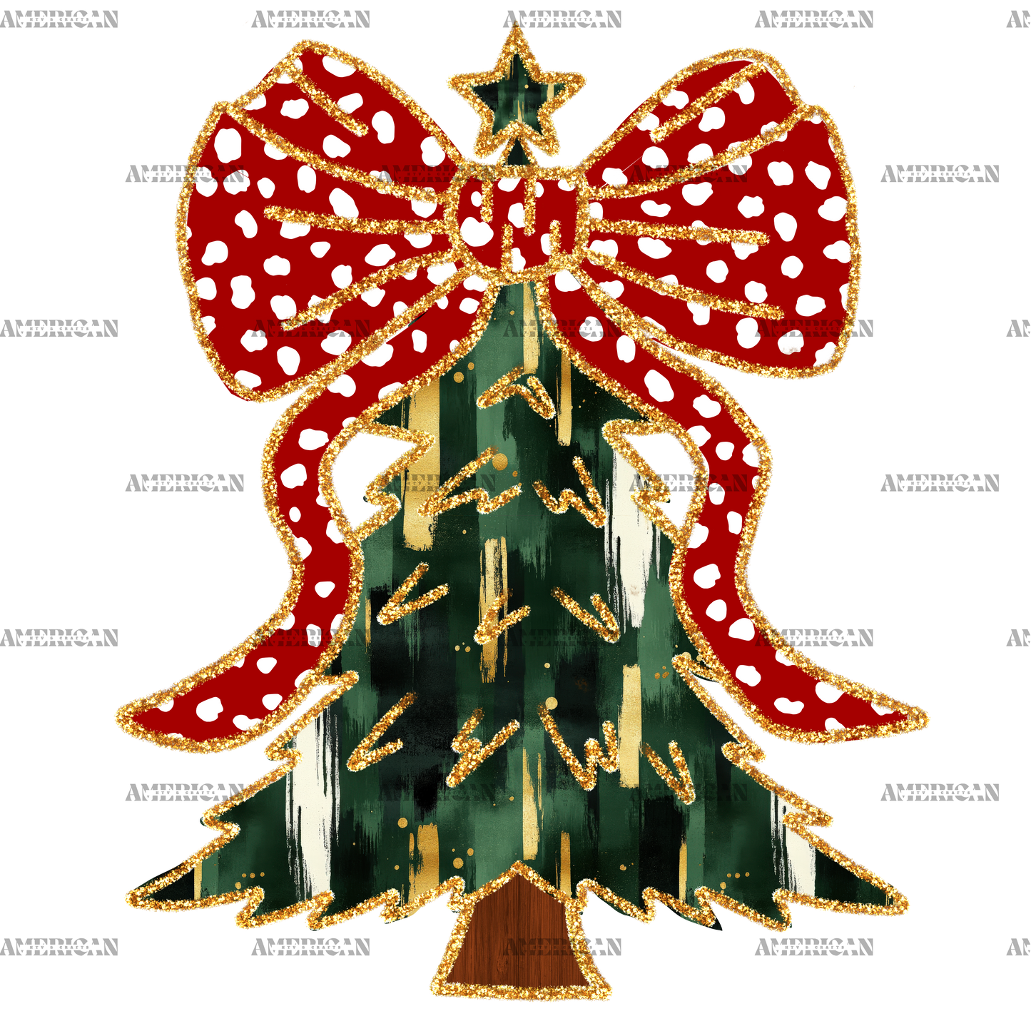 Christmas Tree Bow-2 DTF Transfer