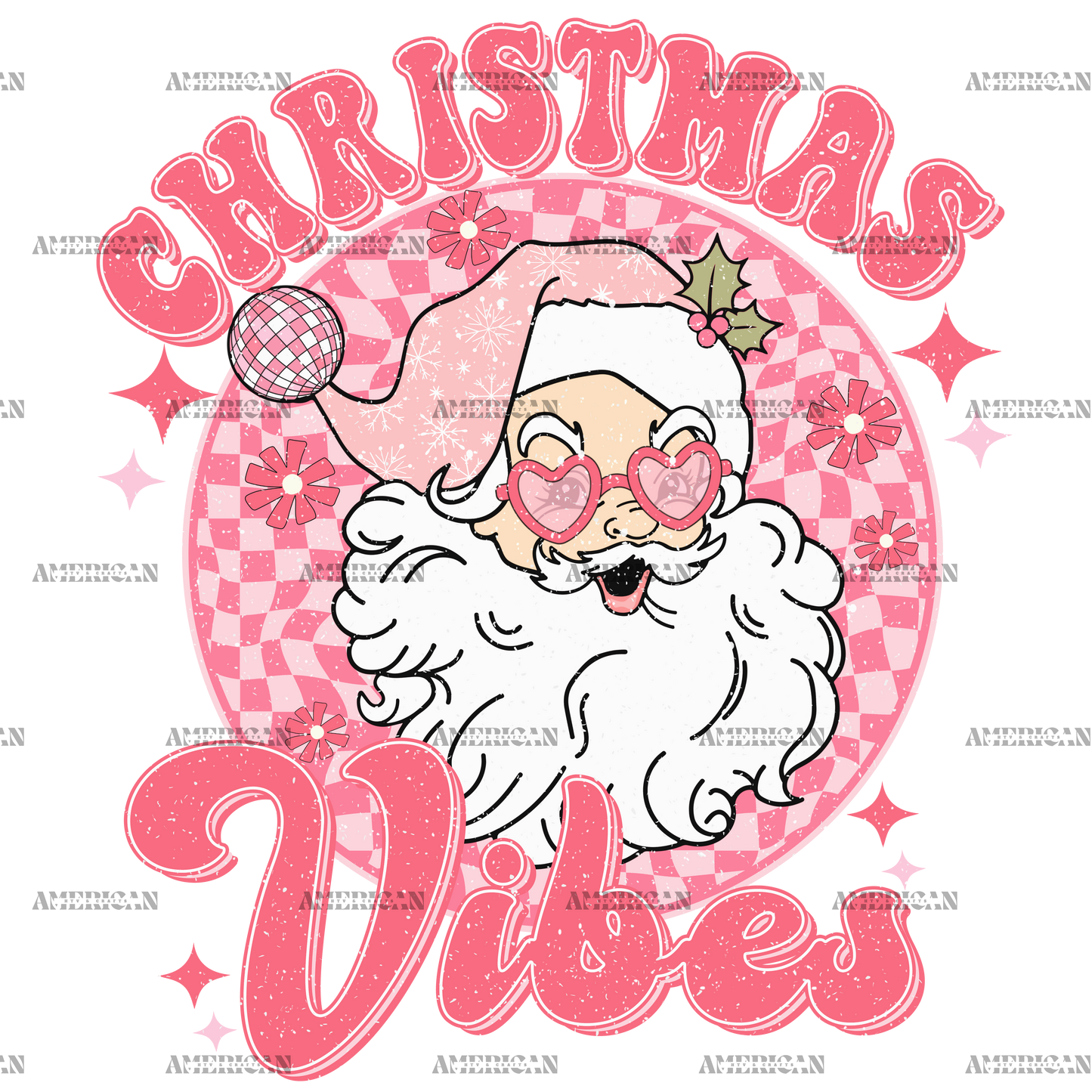 Christmas Vibes Santa-4 DTF Transfer