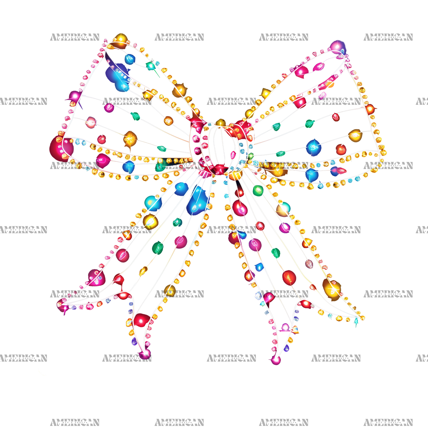 Colorful Lights Bow DTF Transfer