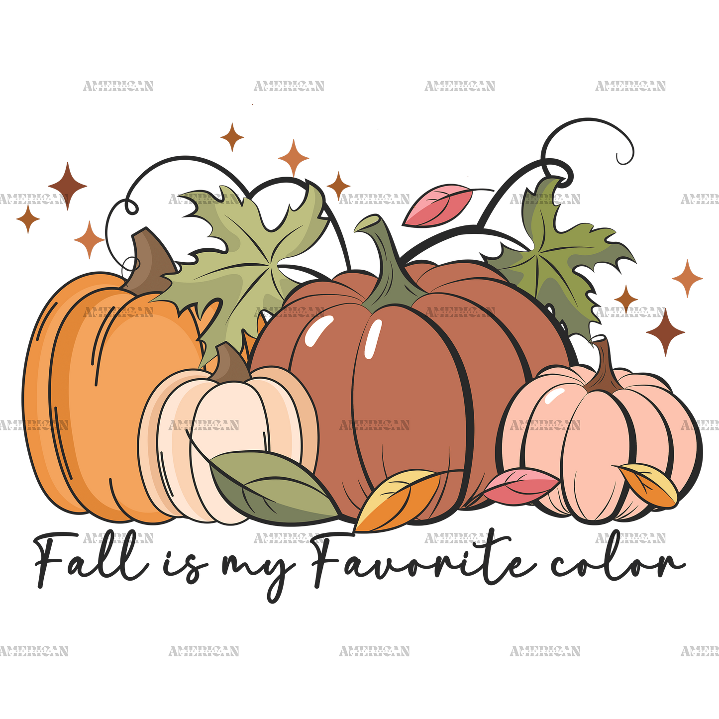 Fall Is My Favorite Color Pumpkin DTF Transfer