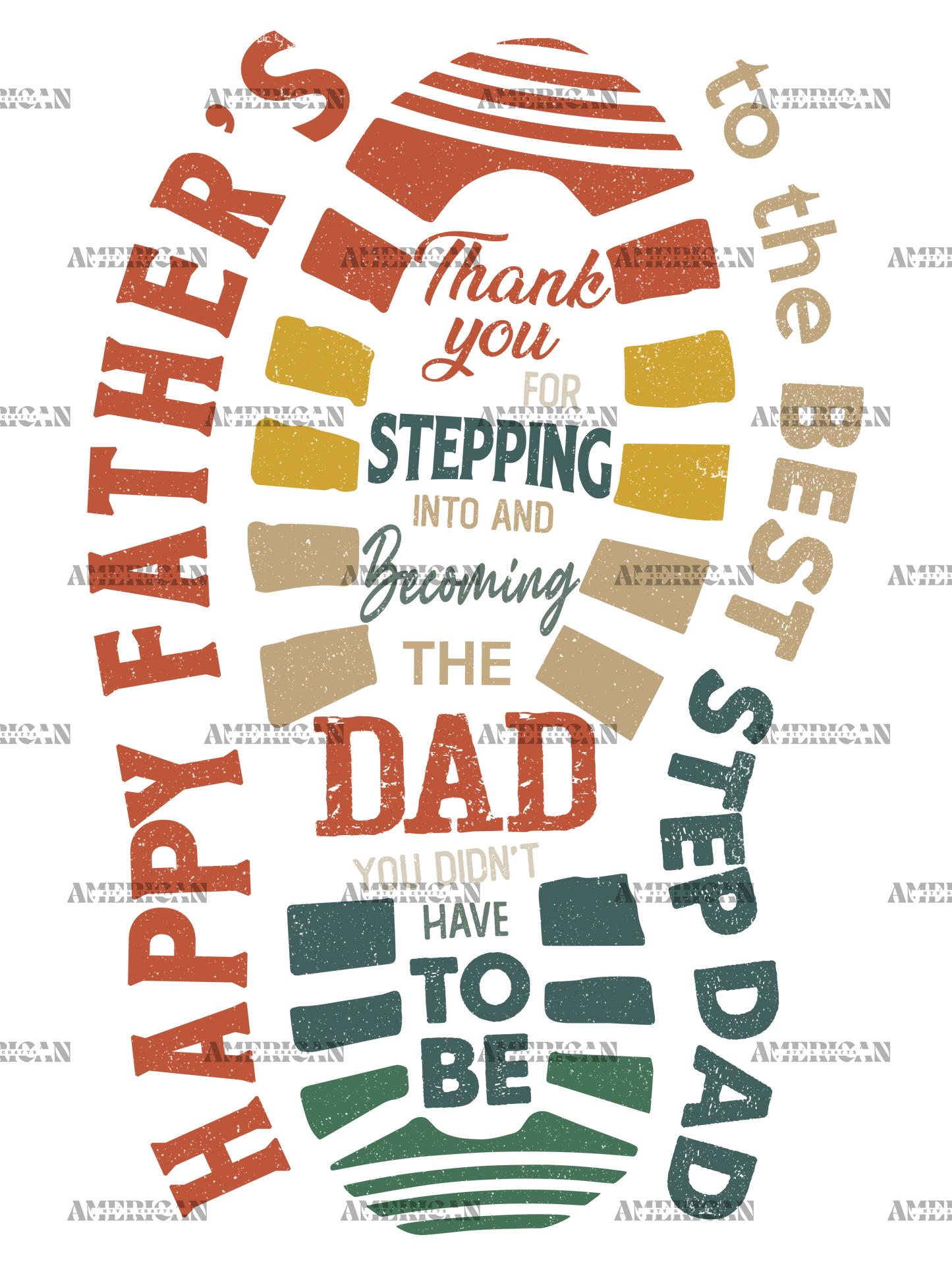 Happy Father's Day Footstep DTF Transfer
