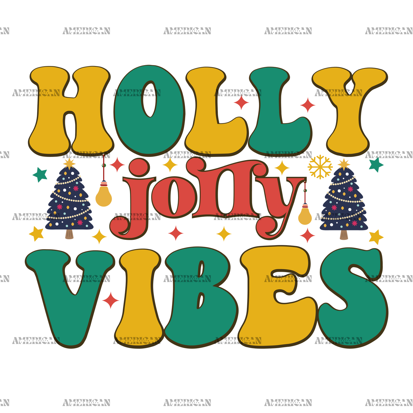 Holly Jolly Vibes-3 DTF Transfer