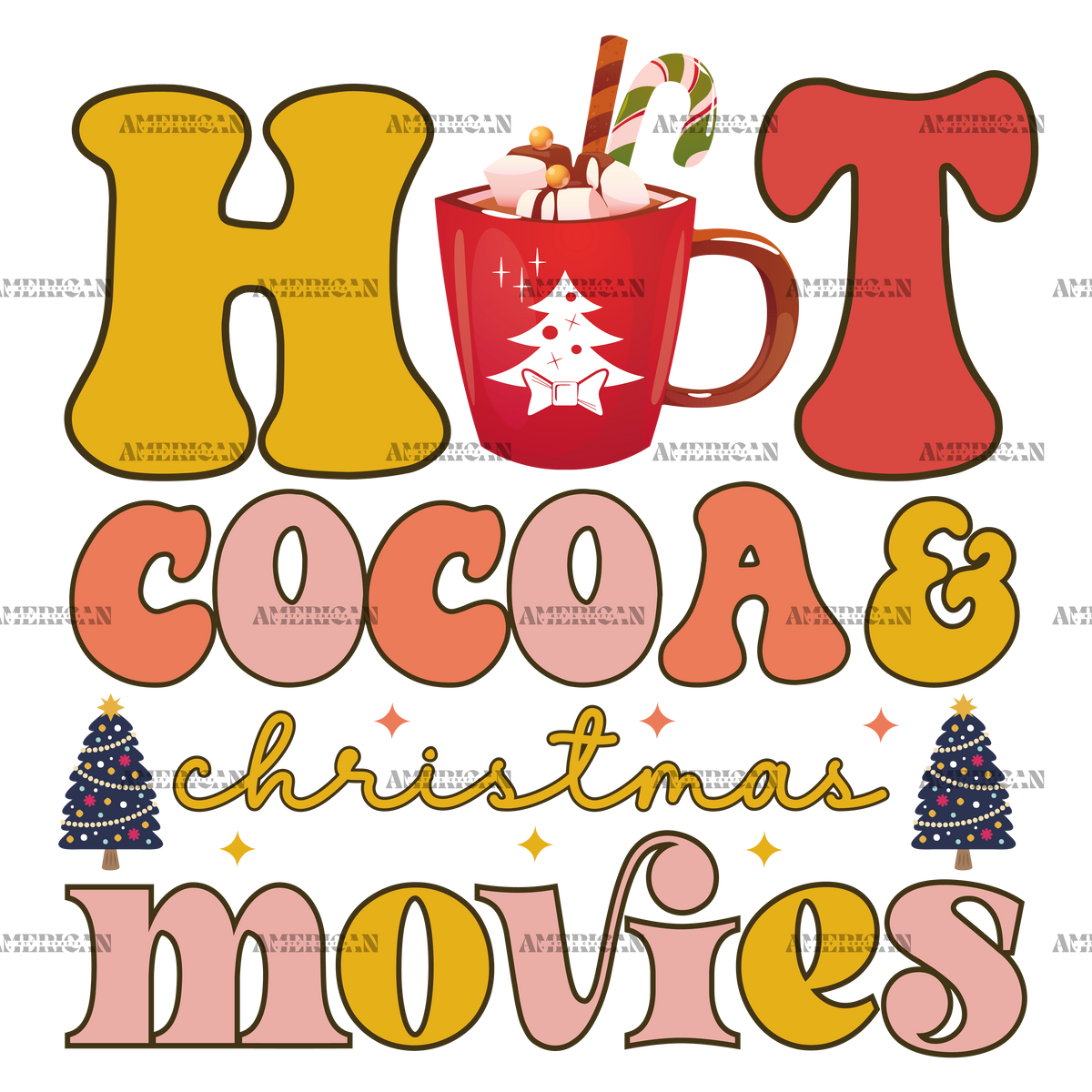 Hot Cocoa And Christmas Movies-1 DTF Transfer