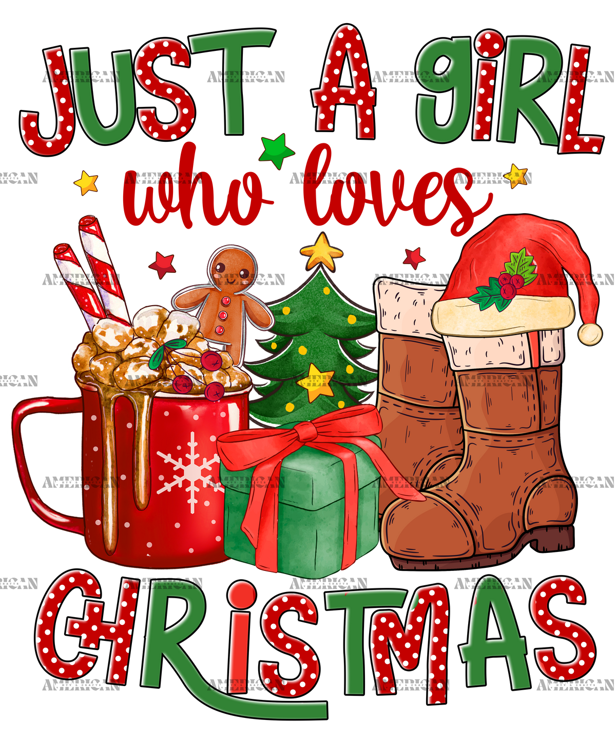 Just A Girl Who Loves Christmas-10 DTF Transfer