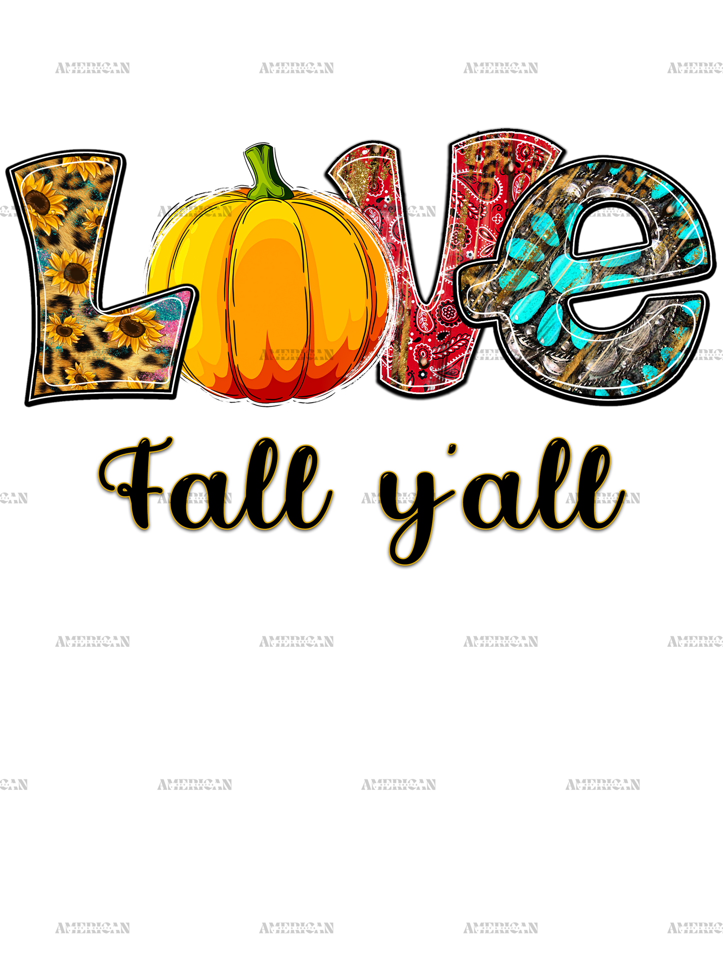 Love Fall yall pumpkin DTF Transfer