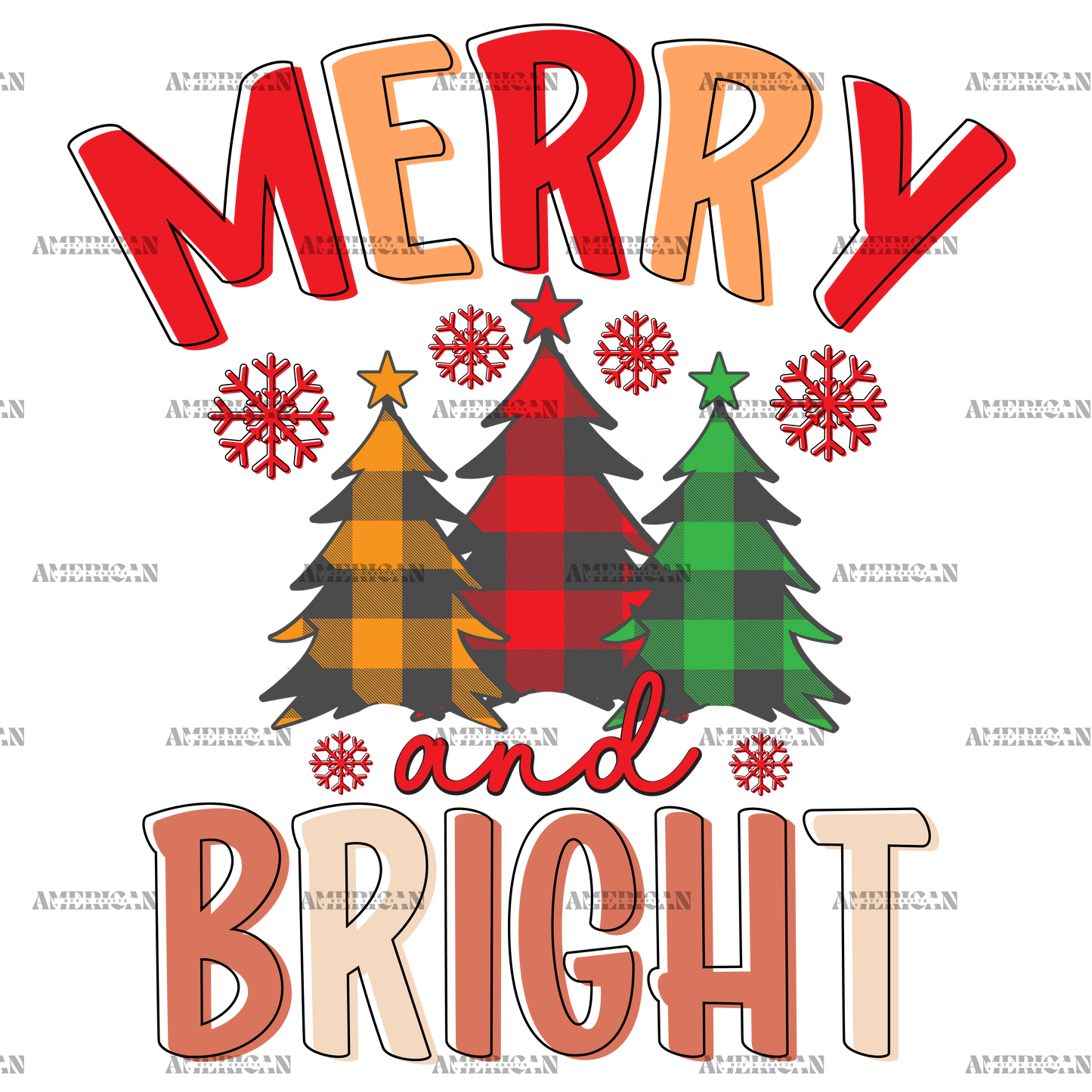 Merry And Bright-10 DTF Transfer