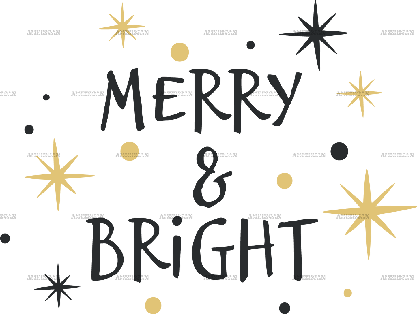 Merry And Bright Badge DTF Transfer