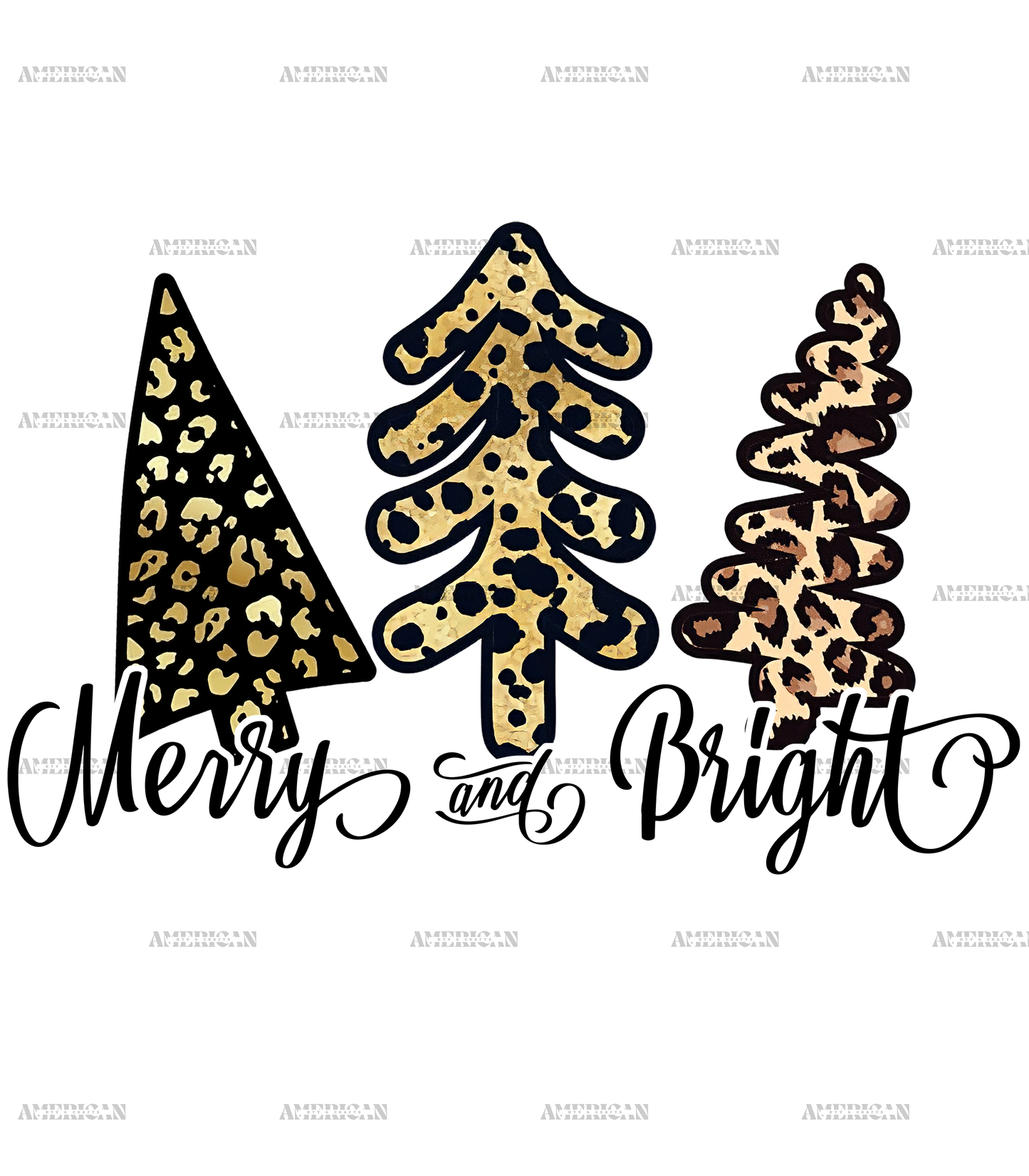 Merry And Bright Trees-2 DTF Transfer