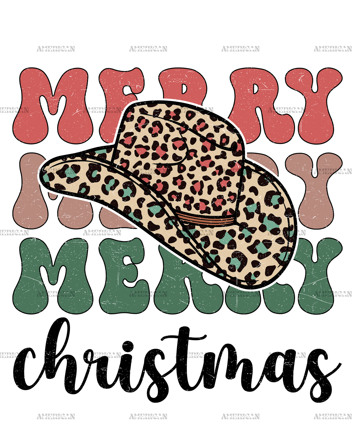 Merry Christmas Hat DTF Transfer