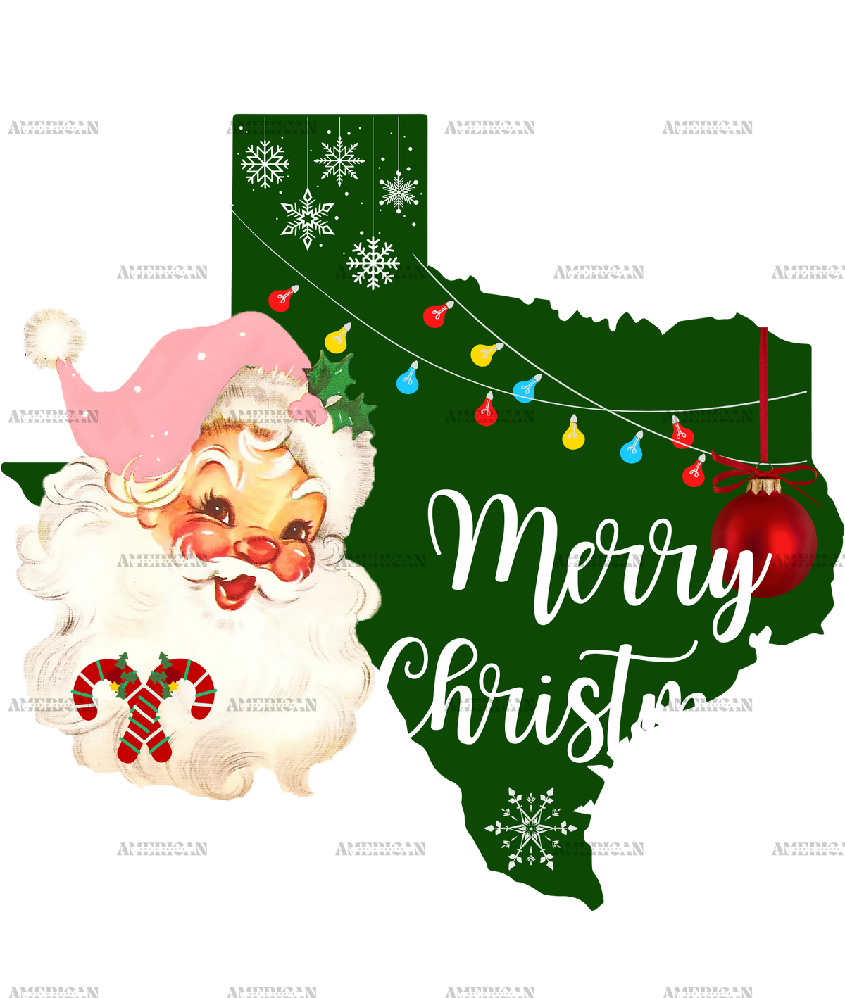 Merry Christmas Texas DTF Transfer