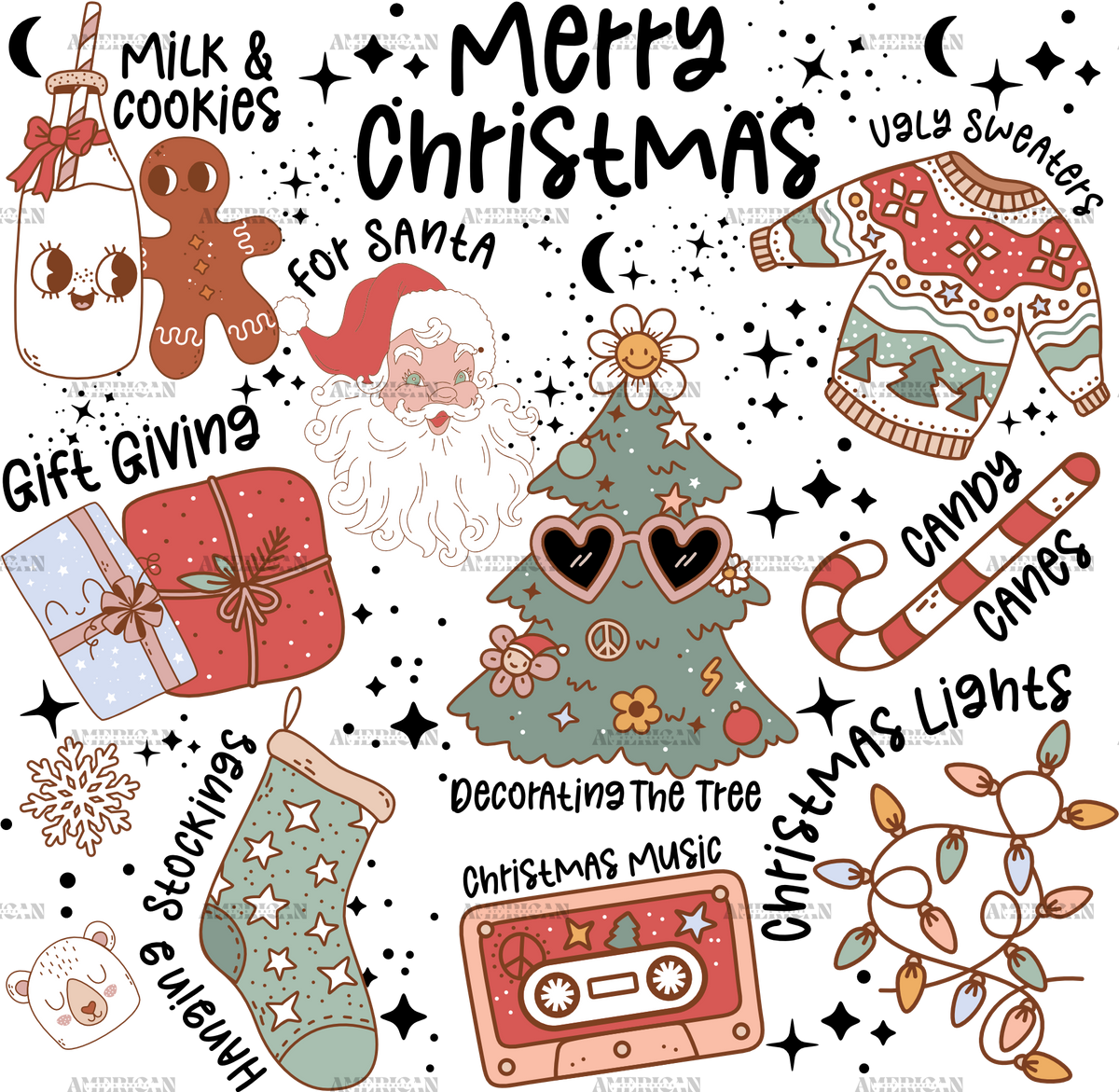 Merry Christmas Things-2 DTF Transfer