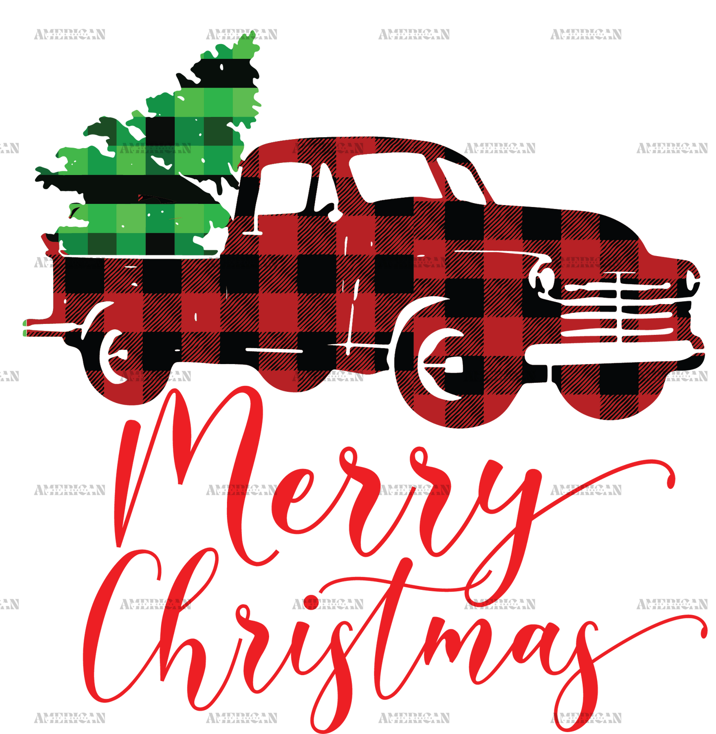 Merry Christmas Truck DTF Transfer