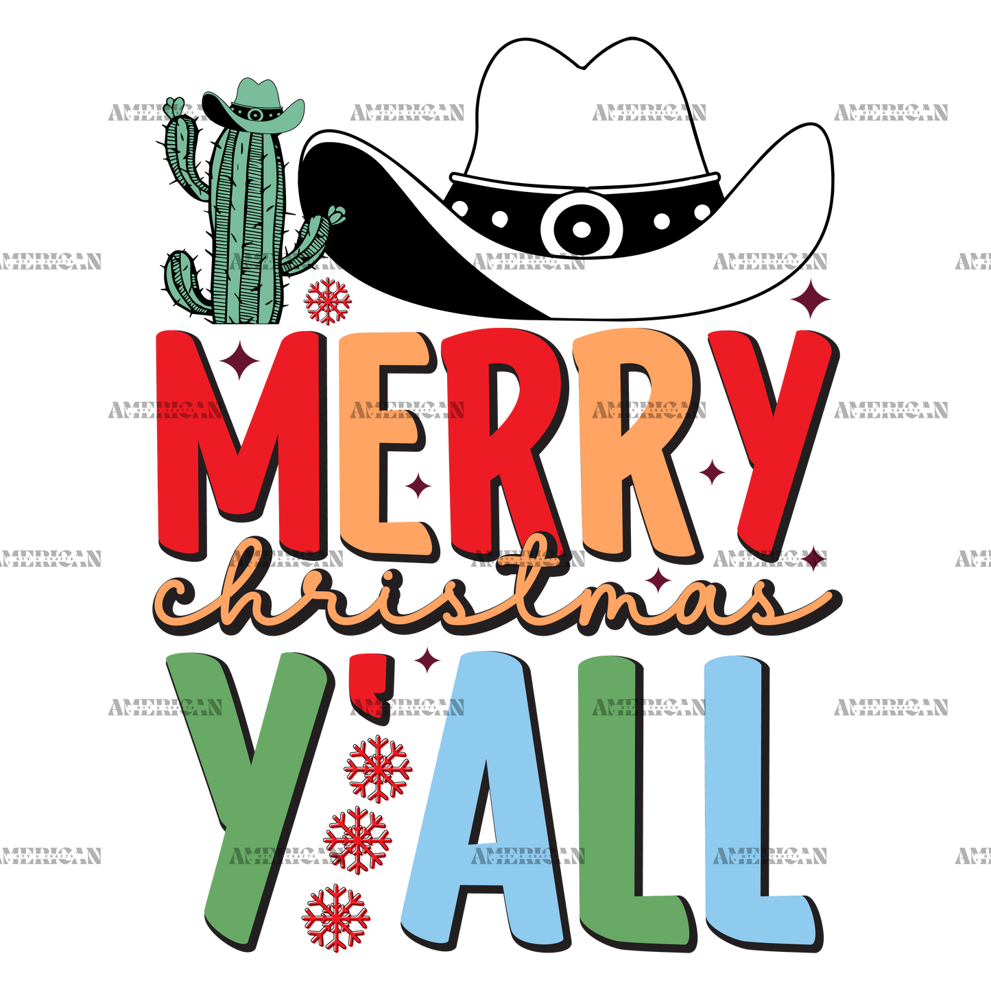 Merry Christmas Yall-4 DTF Transfer