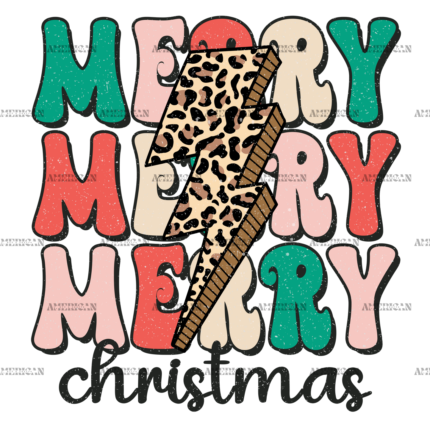 Merry Merry Merry Christmas-7 DTF Transfer