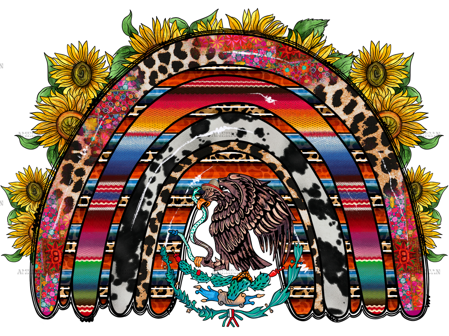 Mexican Rainbow Dtf Transfer