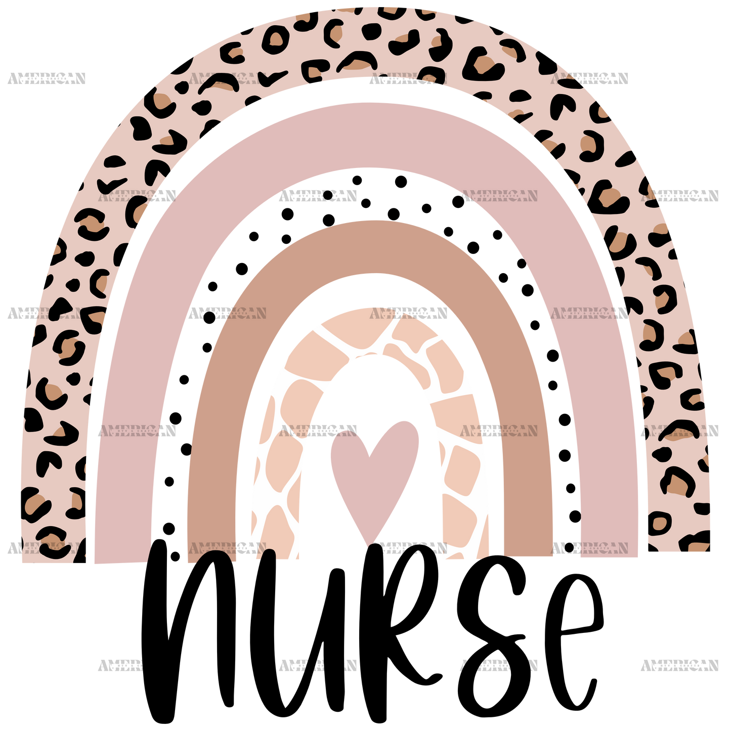 Nurse Animal Print Rainbow DTF Transfer