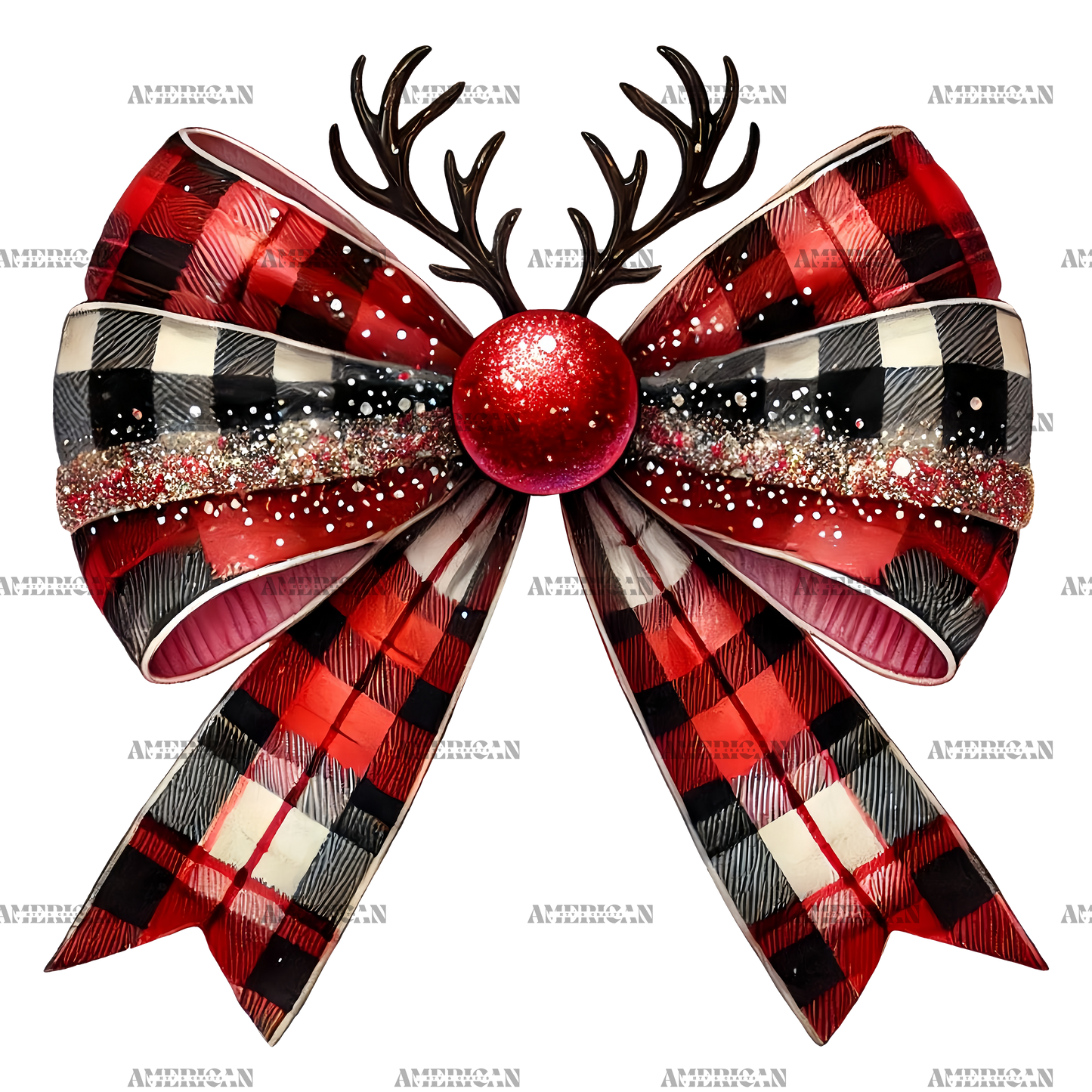 Reindeer Bow-2 DTF Transfer