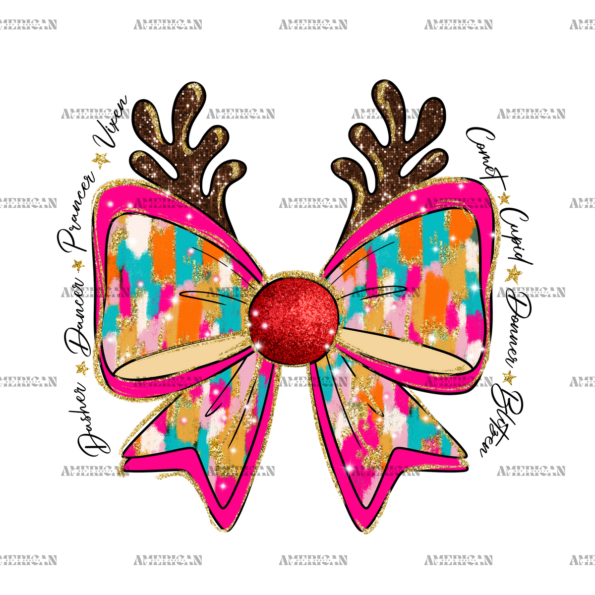 Reindeer Bow-4 DTF Transfer