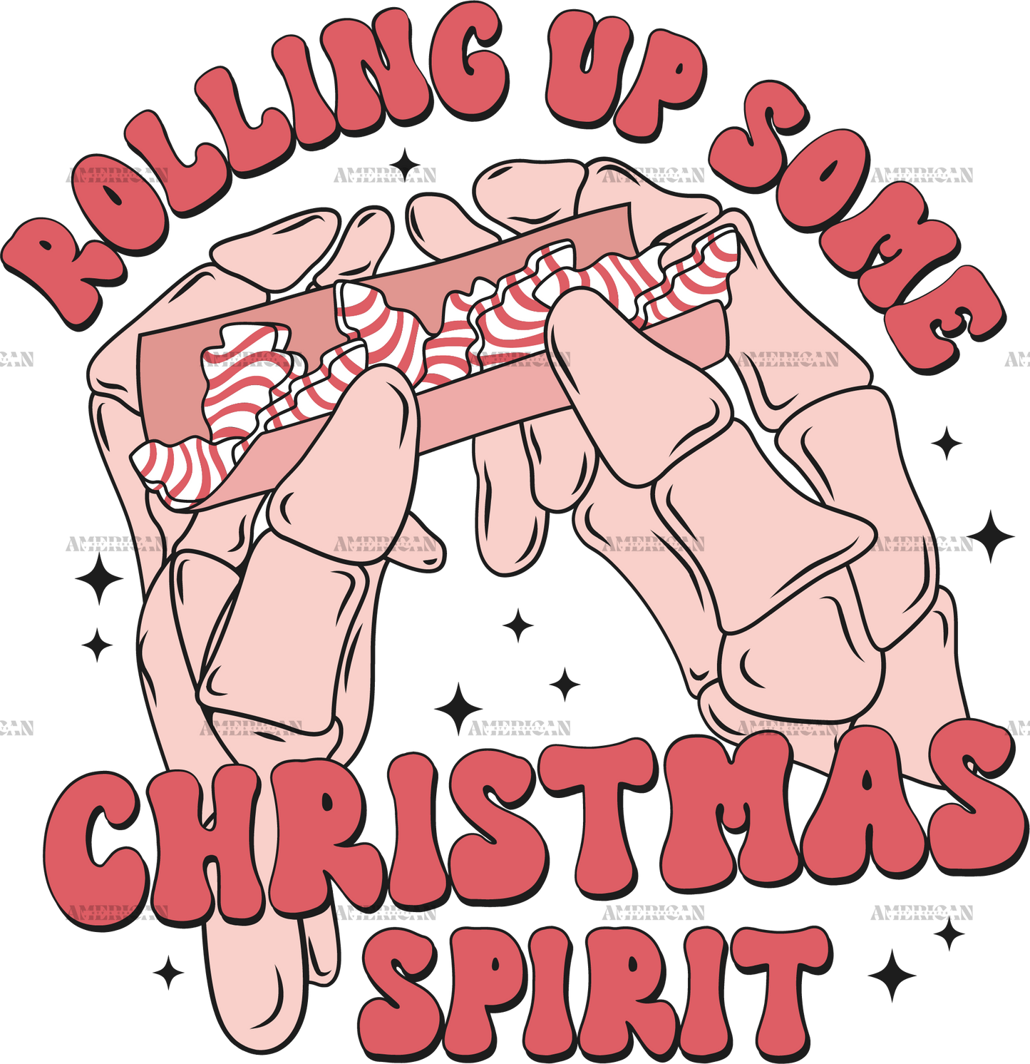 Rolling Up Some Christmas Spirit DTF Transfer