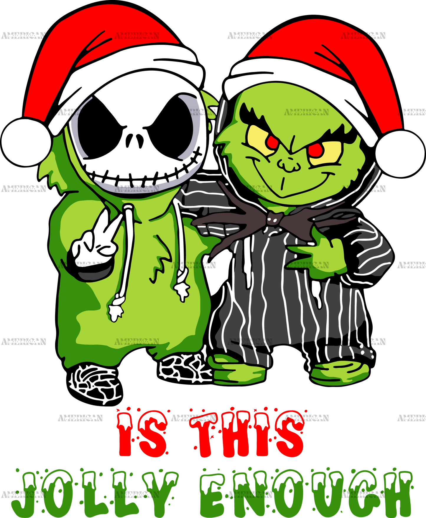 This Is Jolly Enough Grinch And Jack DTF Transfer