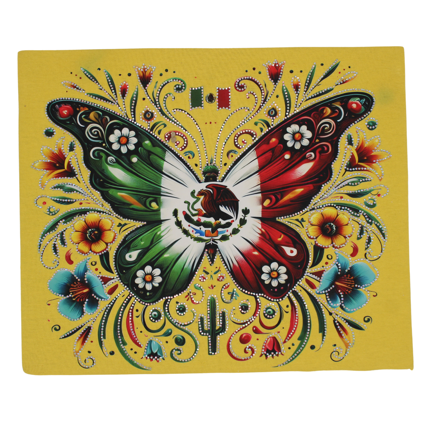 Viva Mexico Butterfly Rhinestone DTF Transfer