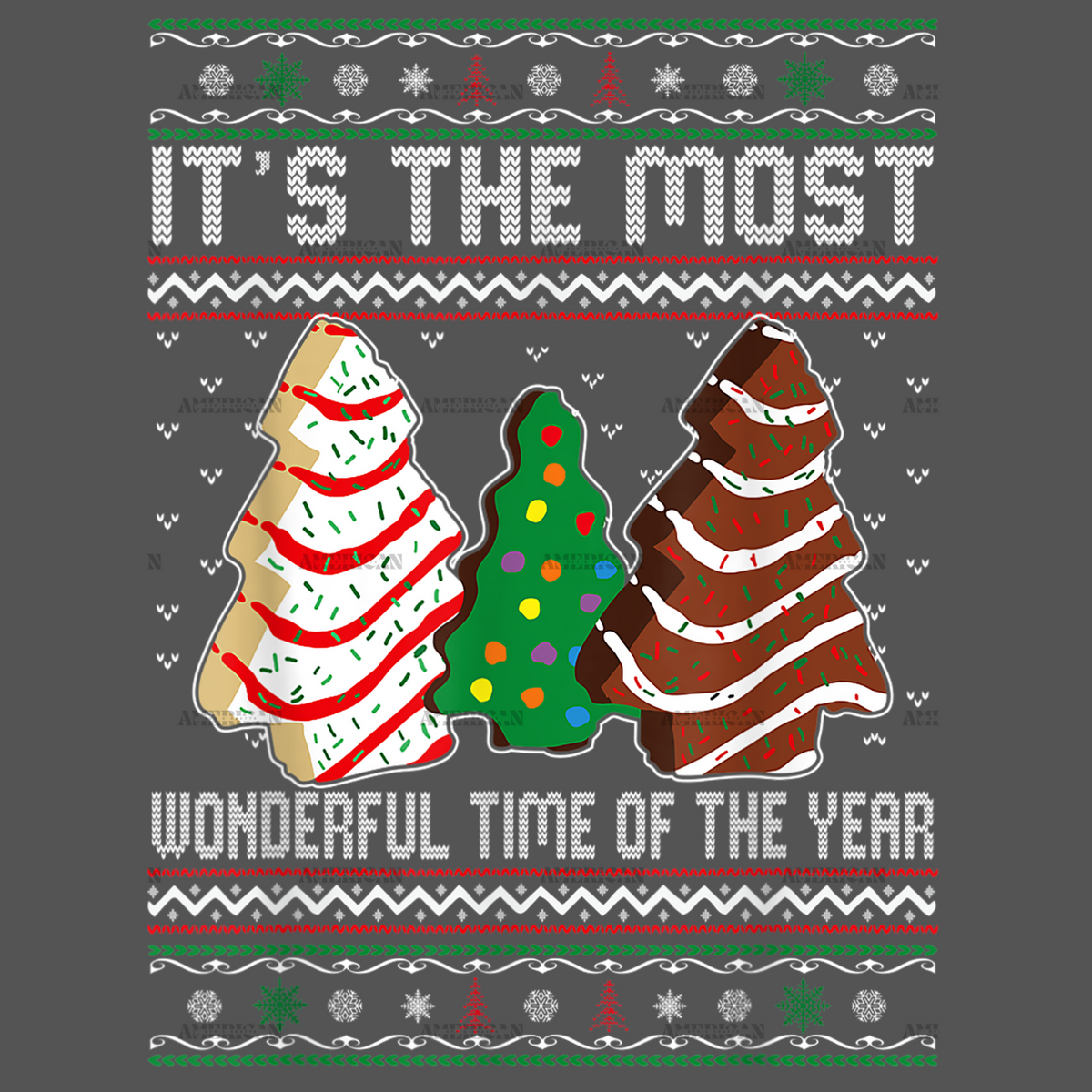 Wonderful Time Of The Year Tree Cake-2 DTF Transfer