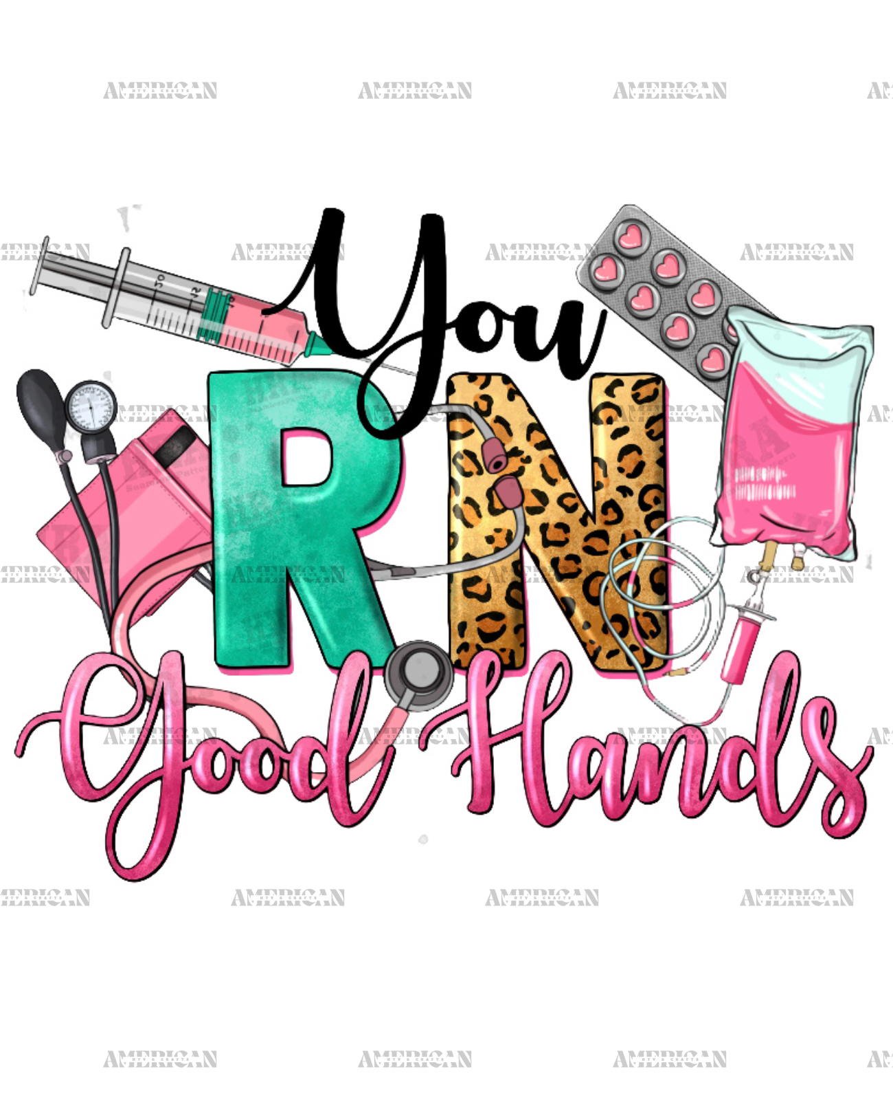 You RN Good Hands Nurse DTF Transfer