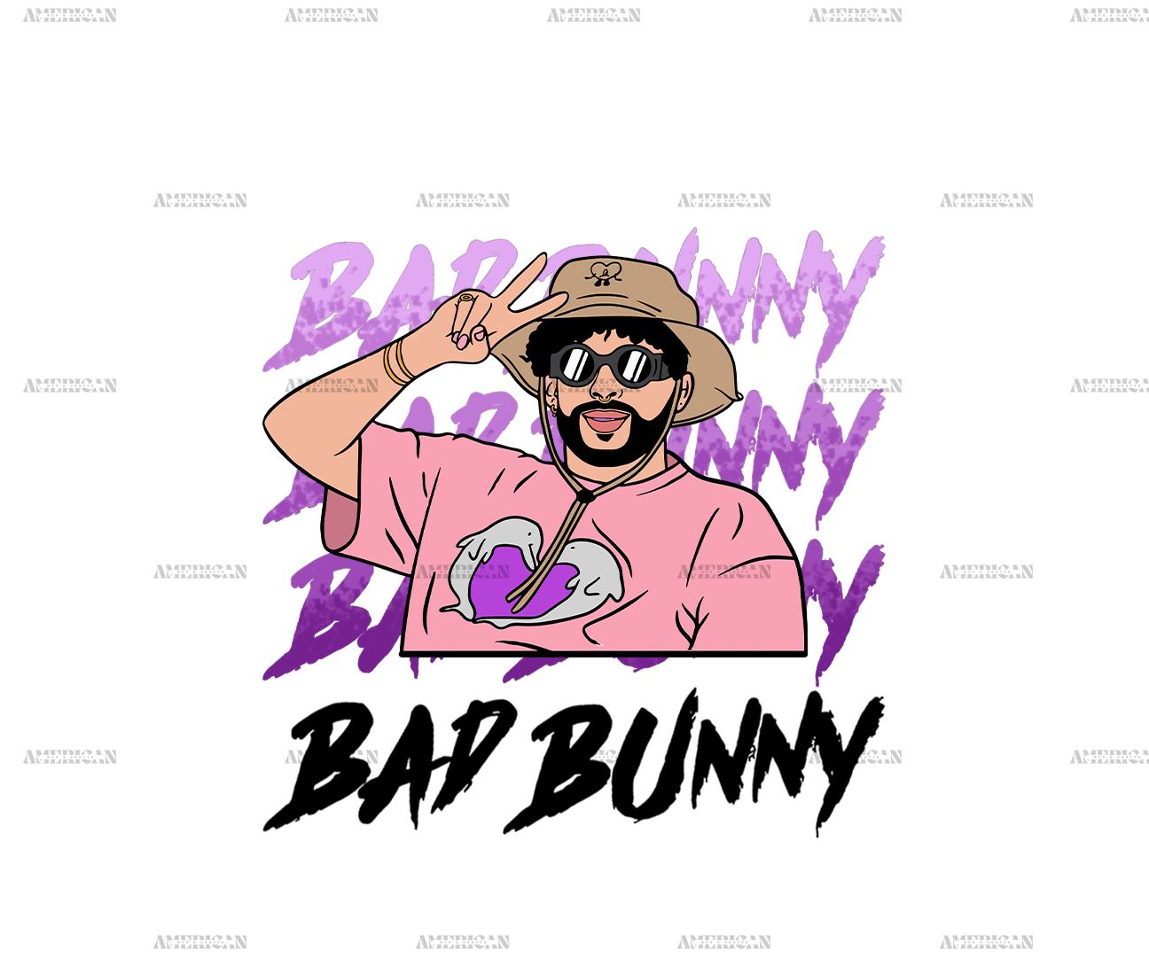 Bad Bunny 2 Dtf Transfer