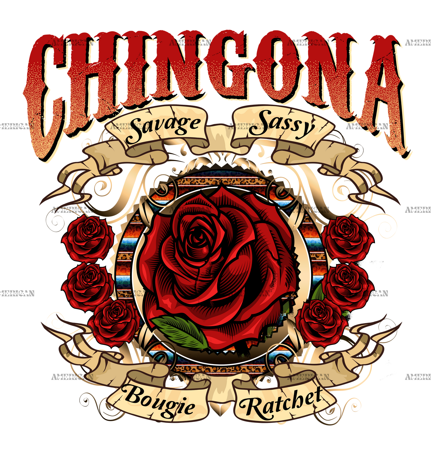 Chingona Rose Dtf Transfer