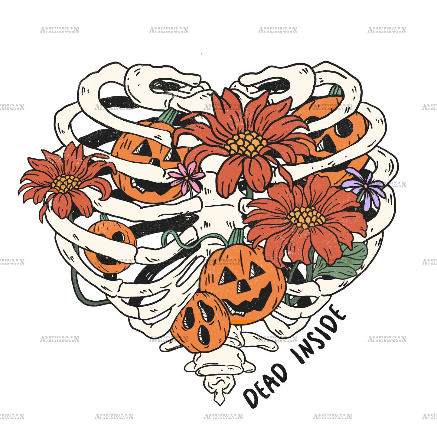 Heart Skeleton DTF Transfer