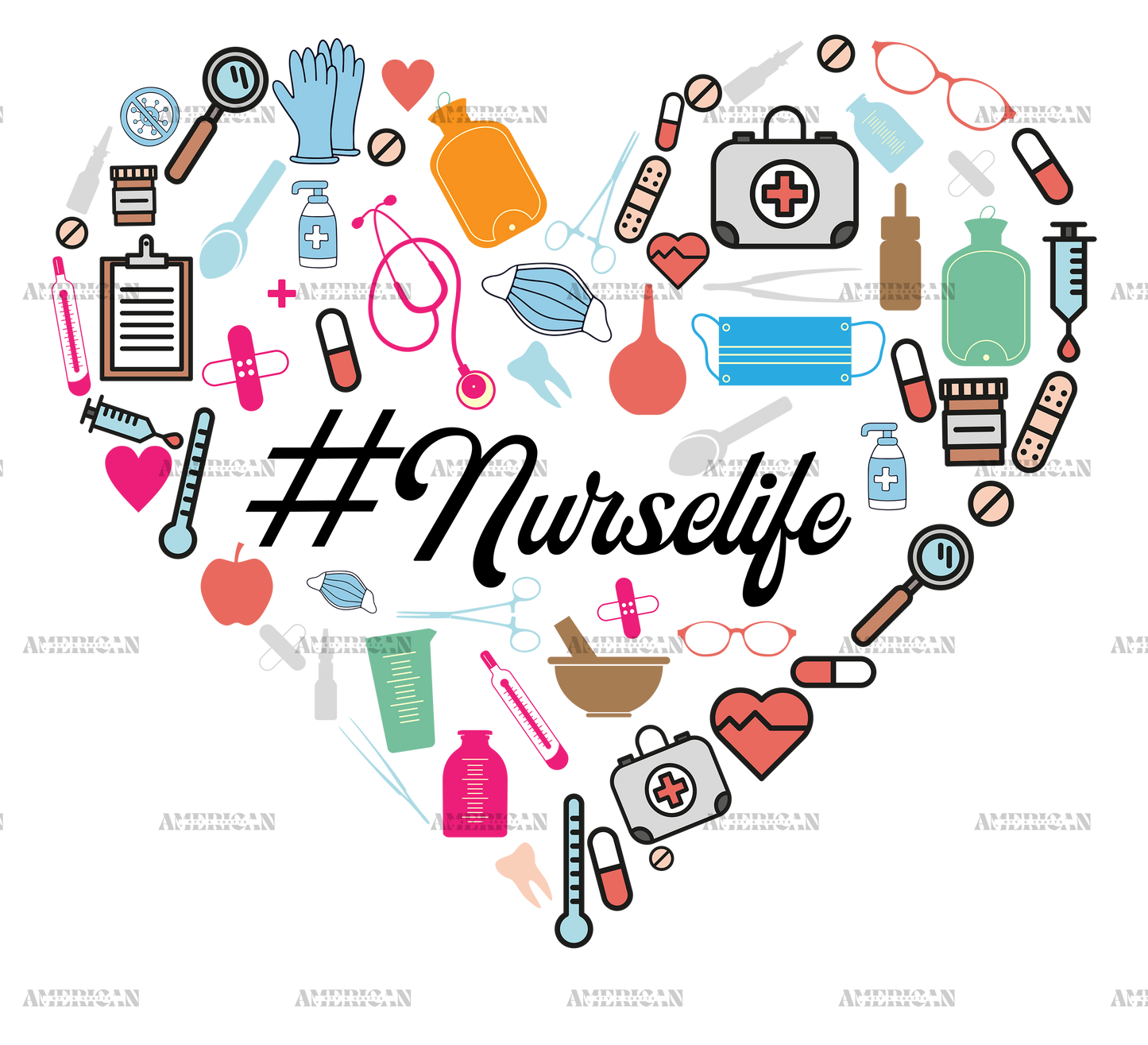 Heart Nurselife DTF Transfer