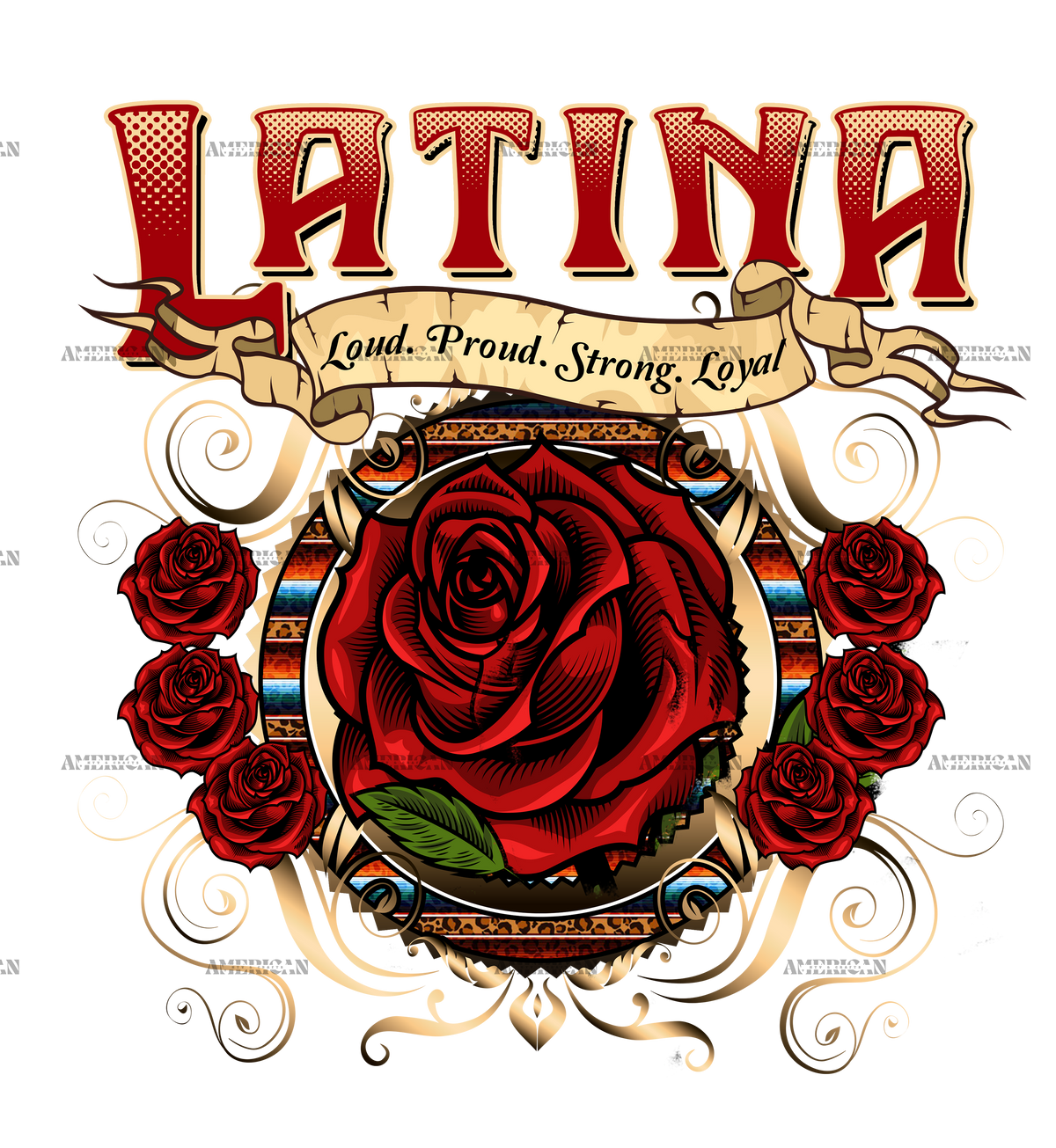 Latina Rose Dtf Transfer