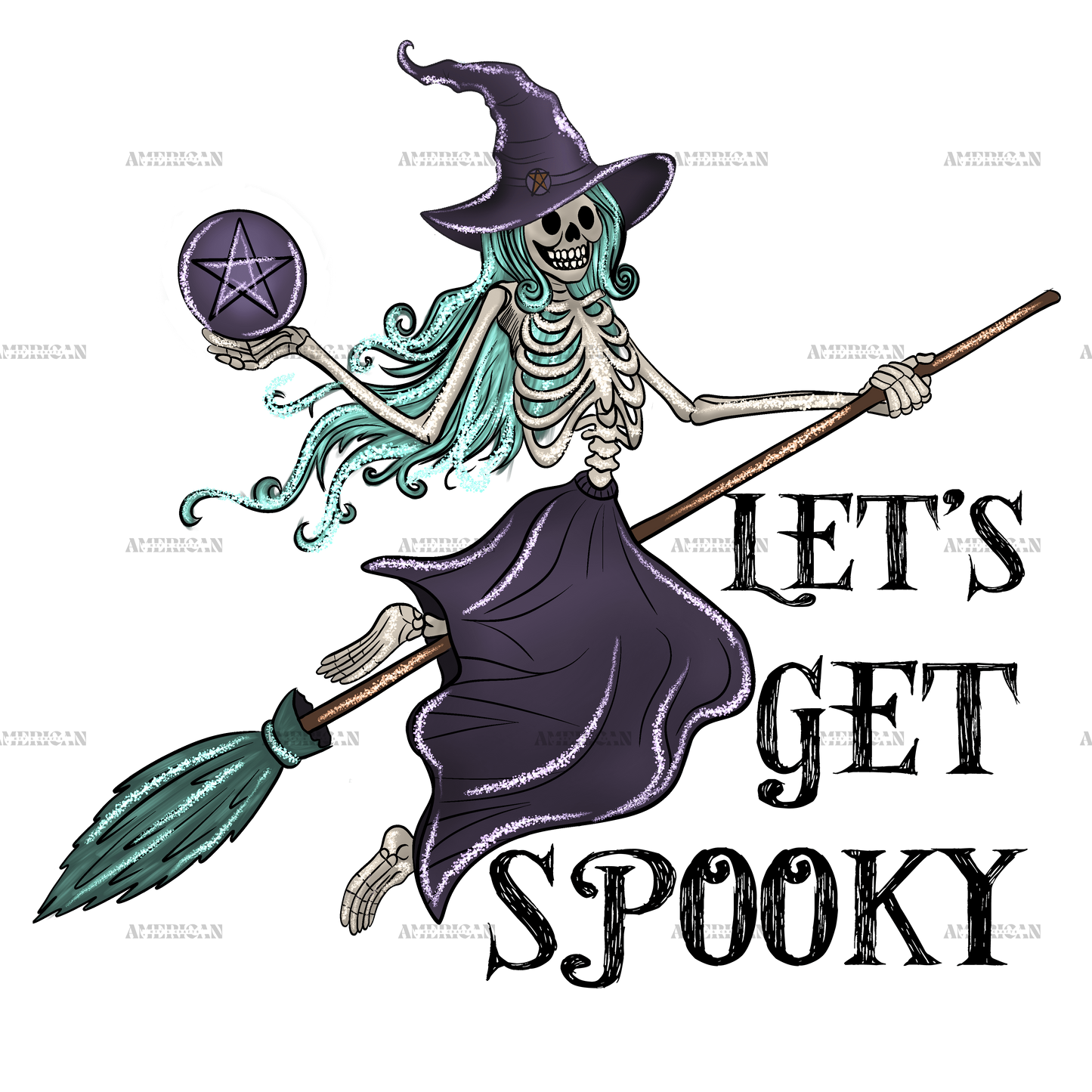 Lets get spooky skeleton DTF Transfer