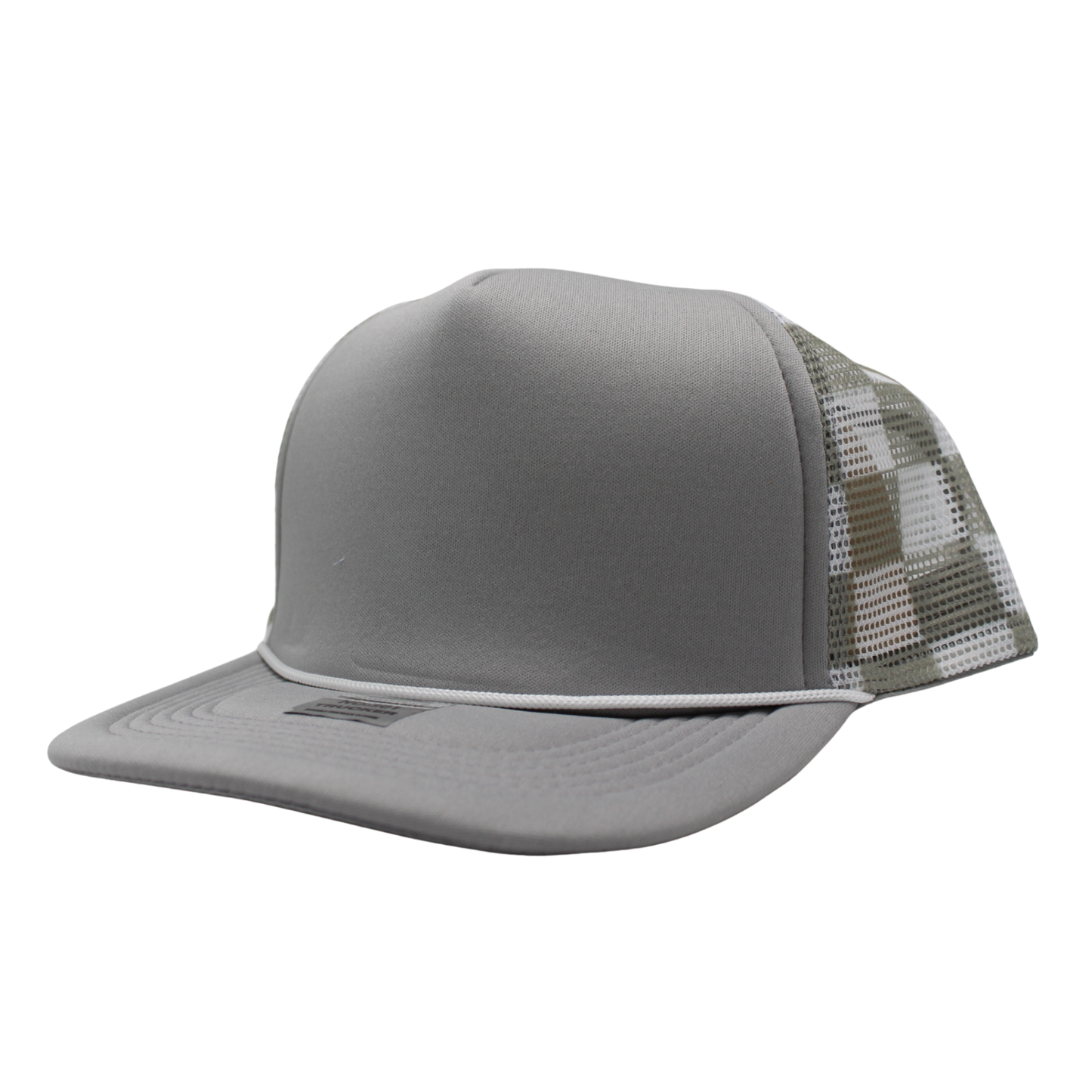 Checkered Trucker Cap Polyester Foam Front 5 Panel