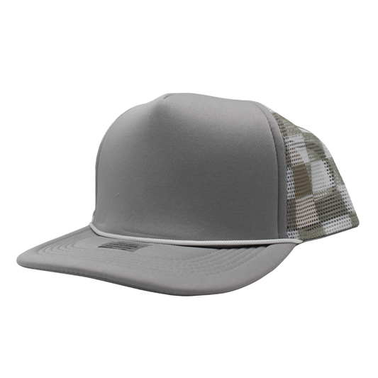 Checkered Trucker Cap Polyester Foam Front 5 Panel