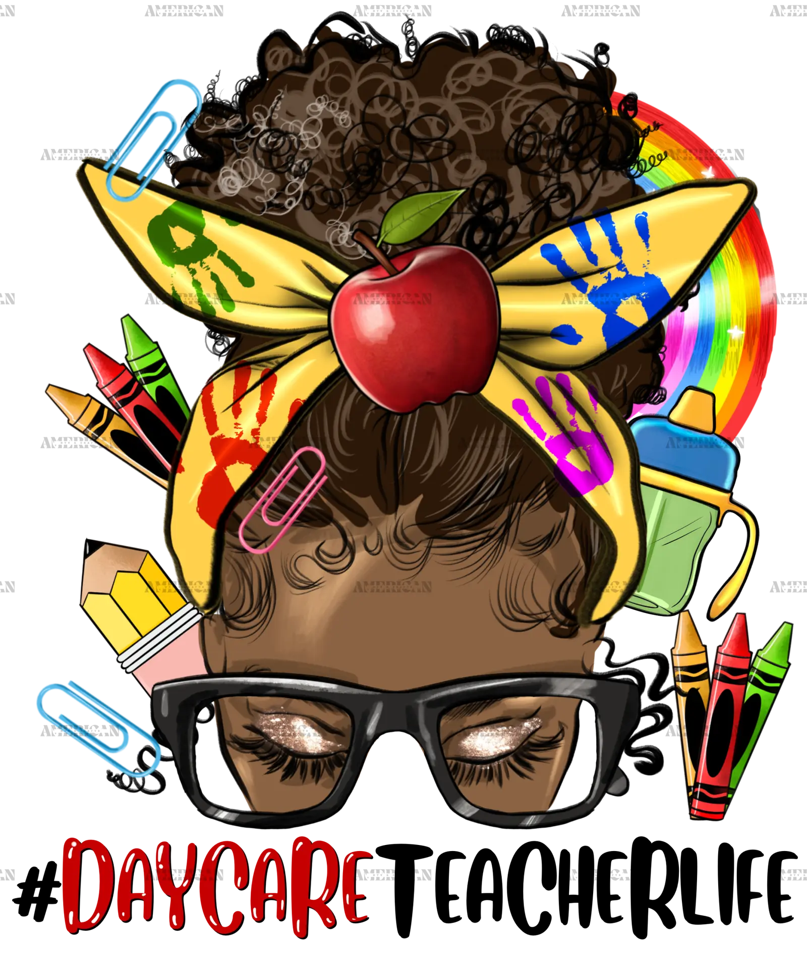 Afro_Messy_Bun_Daycare_Teacher_Life.png