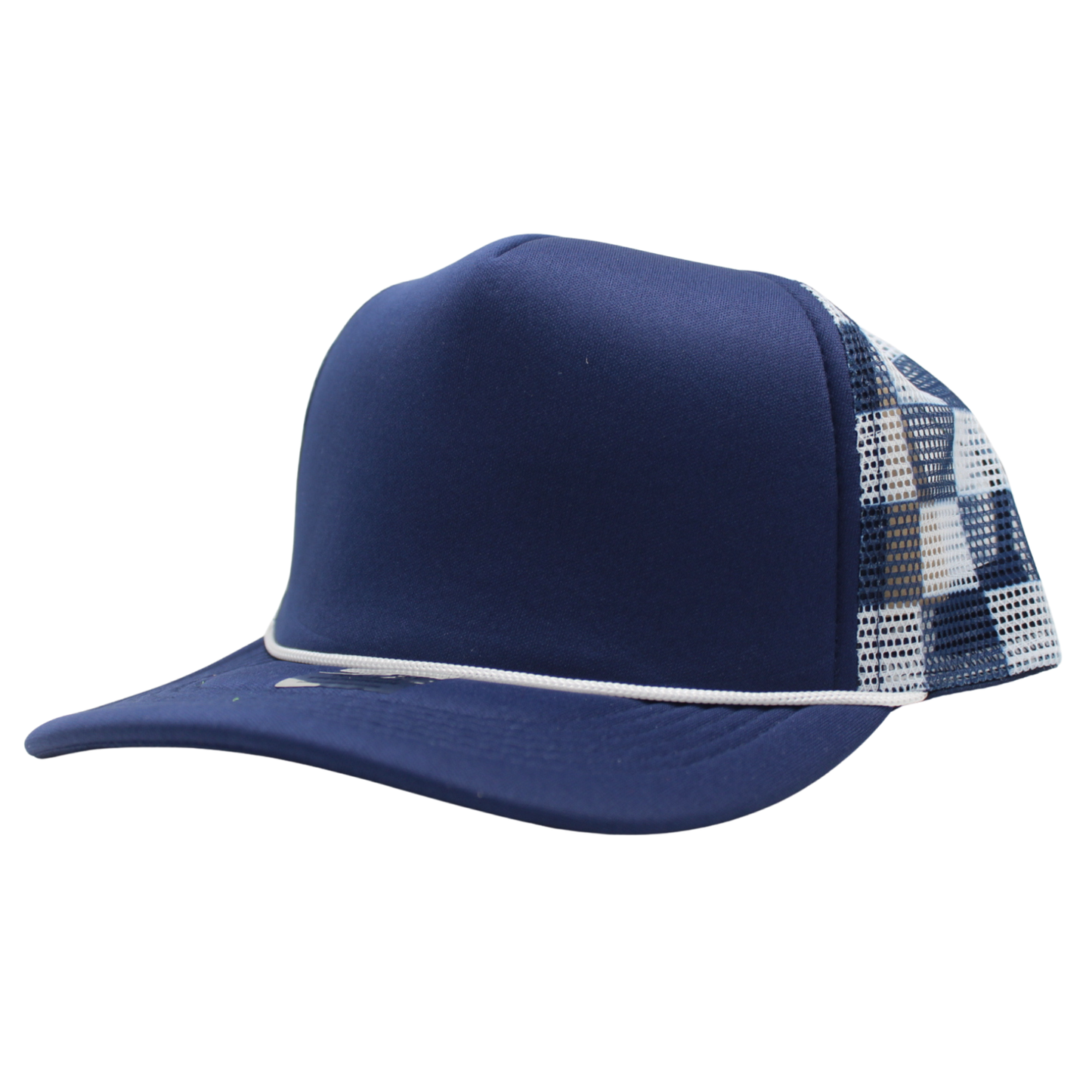 Checkered Trucker Cap Polyester Foam Front 5 Panel