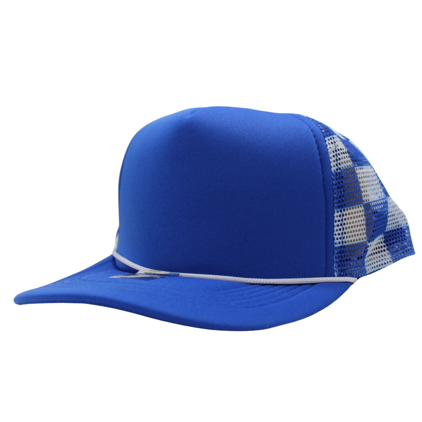 Checkered Trucker Cap Polyester Foam Front 5 Panel