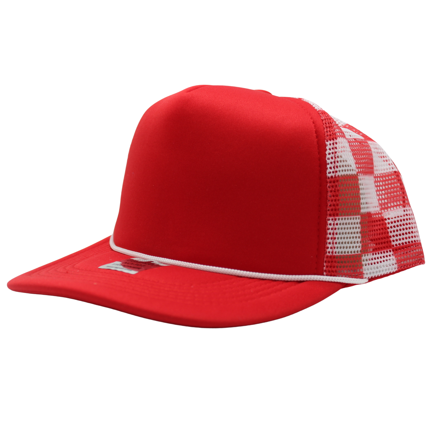 Checkered Trucker Cap Polyester Foam Front 5 Panel