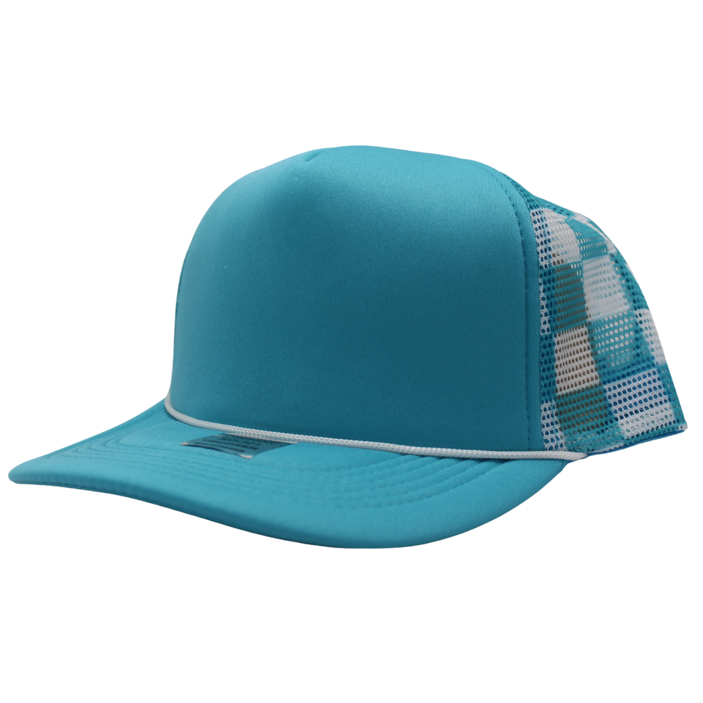 Checkered Trucker Cap Polyester Foam Front 5 Panel