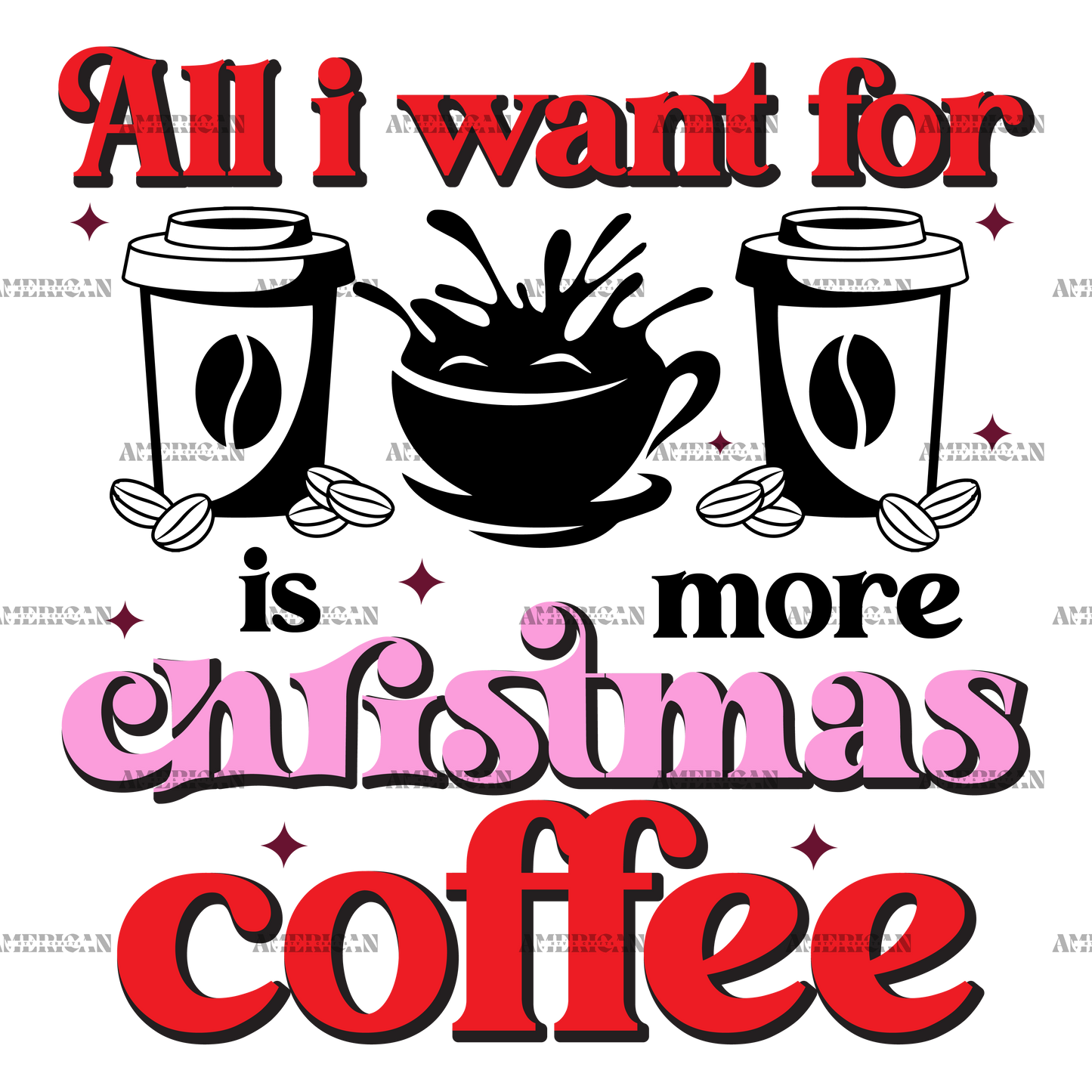 All I Want For Christmas Is More Coffee-4 DTF Transfer