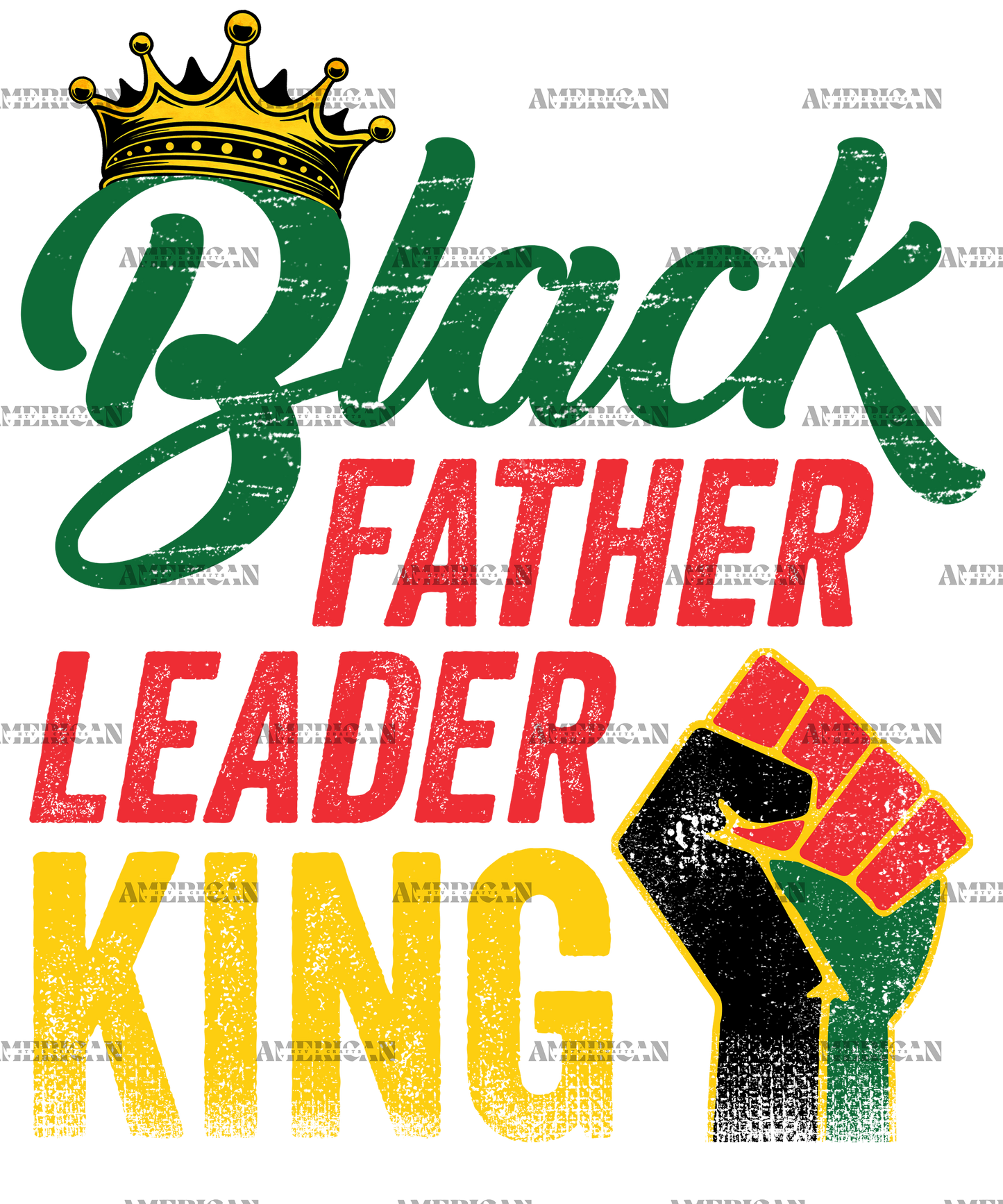 Black Father Leader King DTF Transfer
