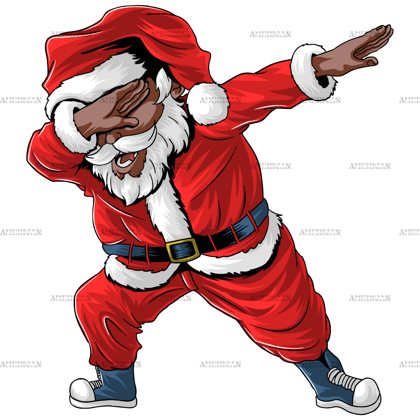 Black Santa-1 DTF Transfer