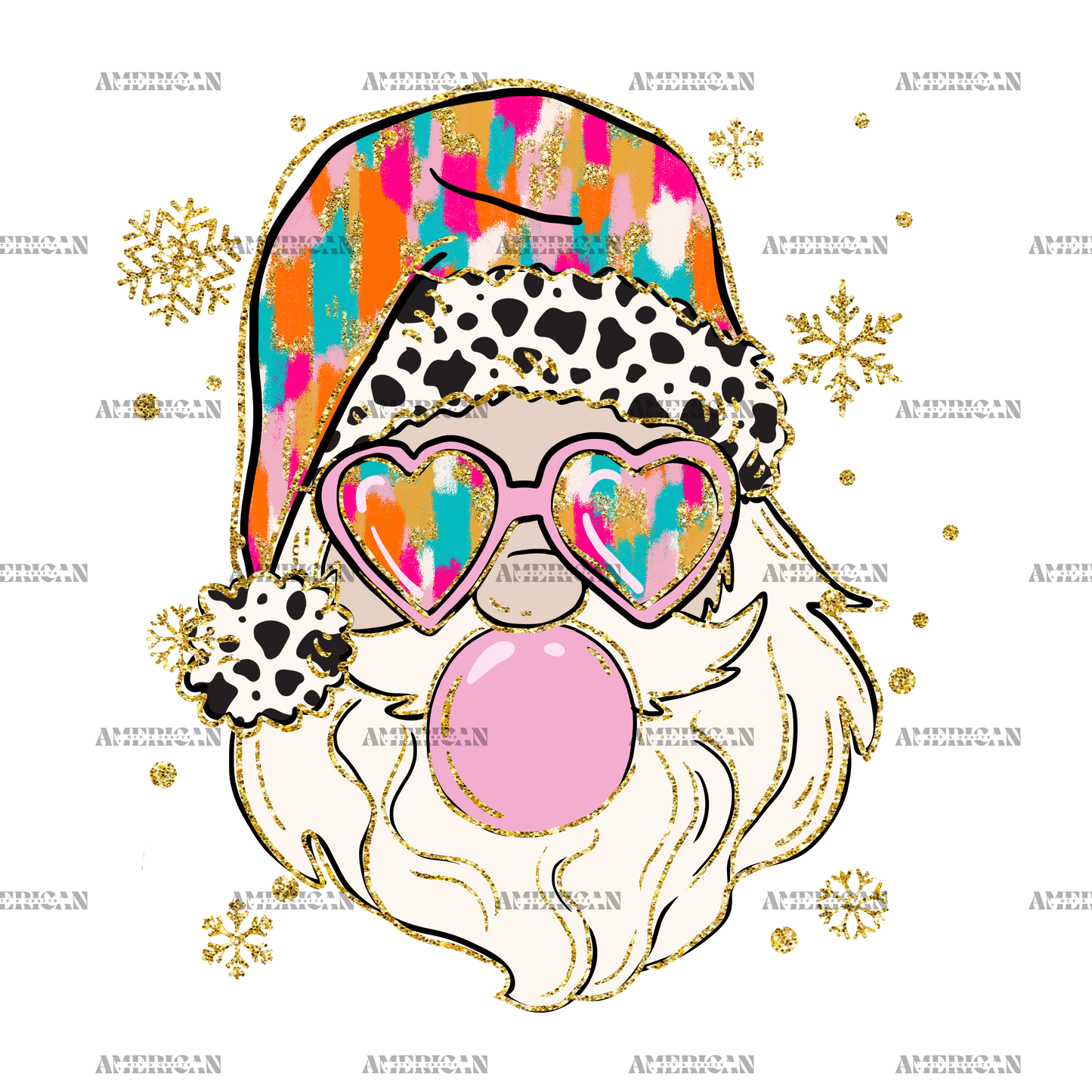 Bubble Santa-4 DTF Transfer