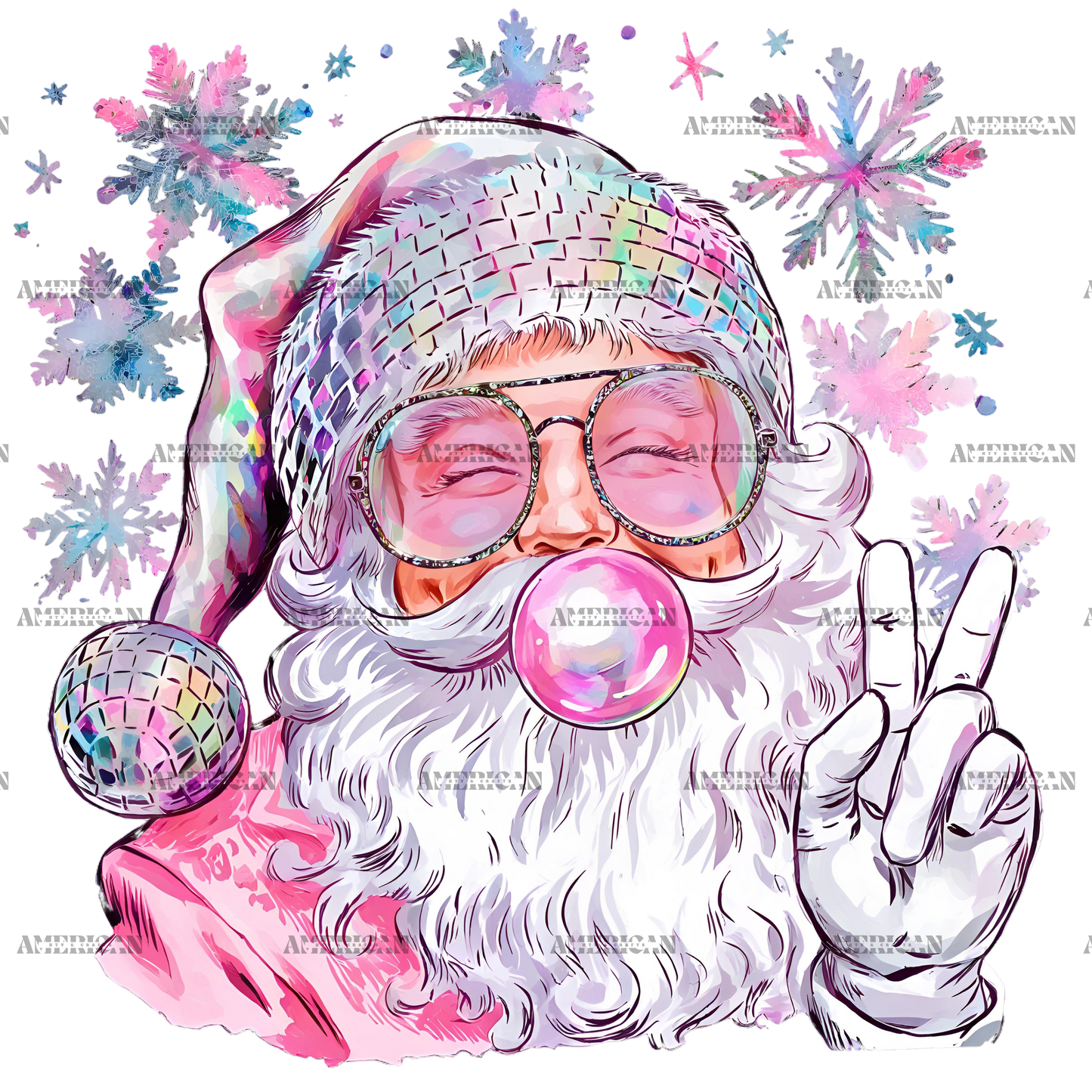 Bubble Santa-5 DTF Transfer