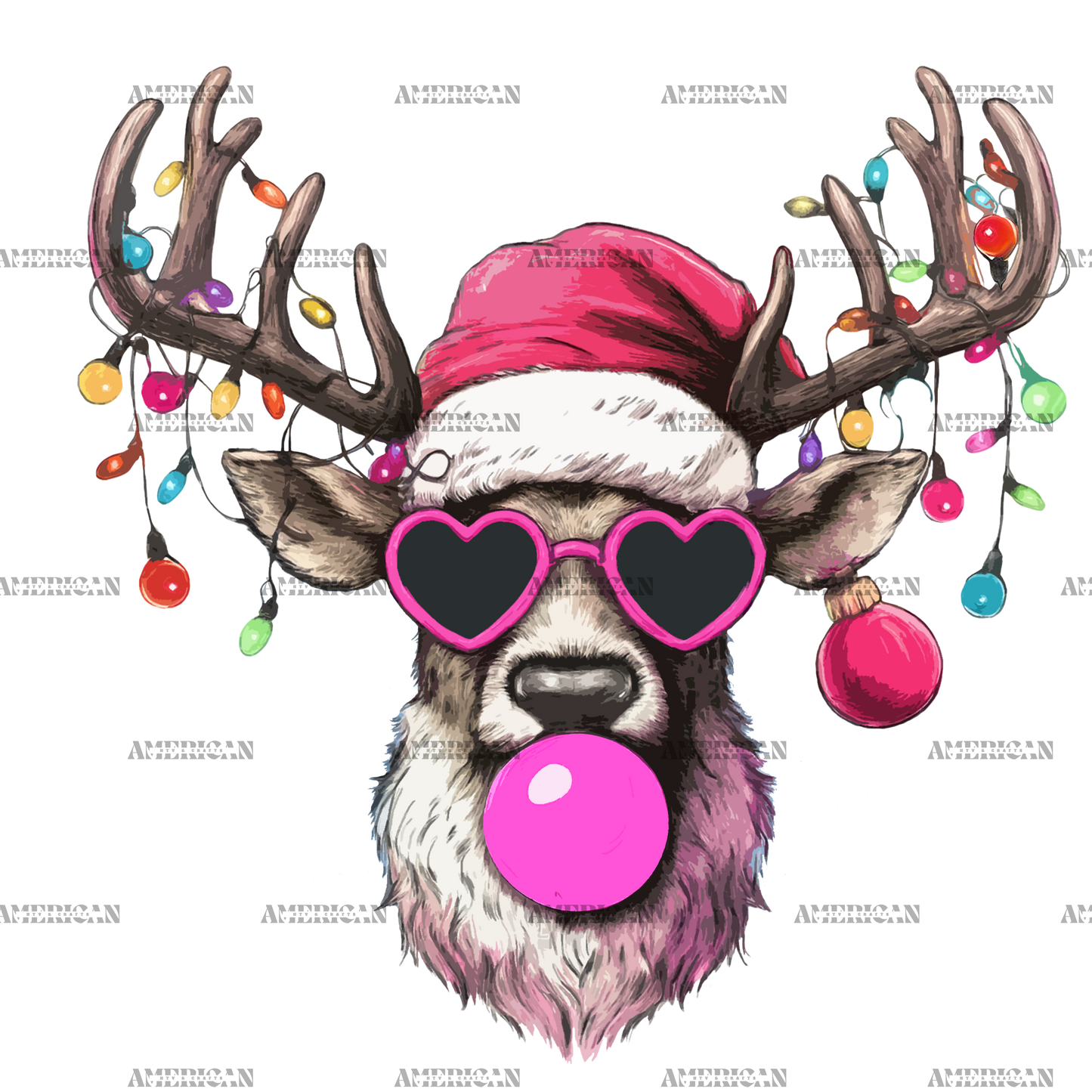 Bubble Reindeer DTF Transfer